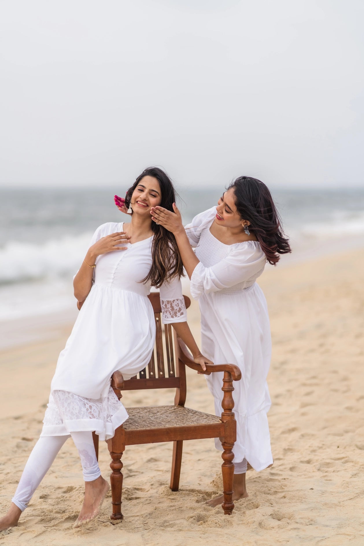 White Snow Drop Smock Viscose Dress