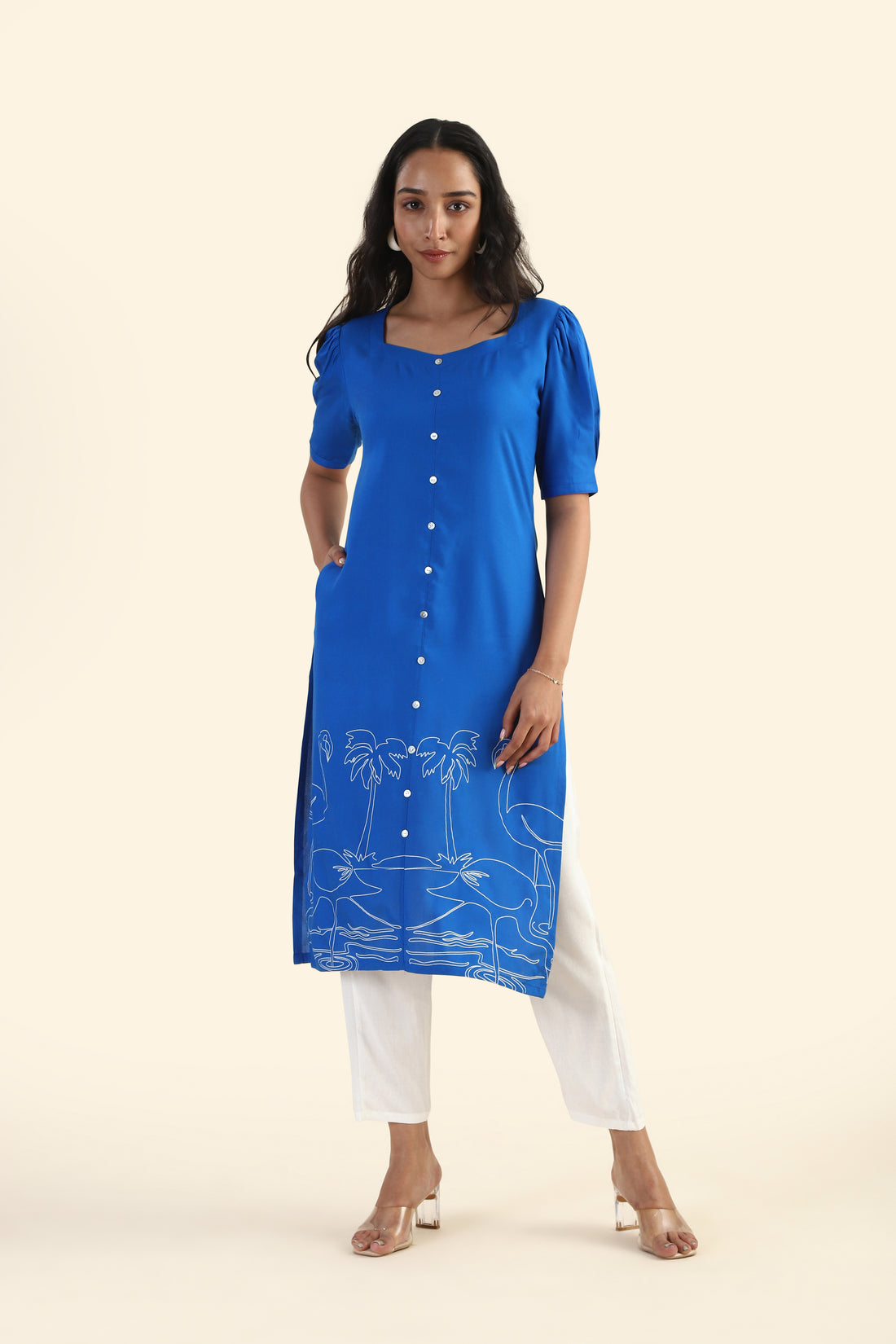 Vintage Blue Flamingo &