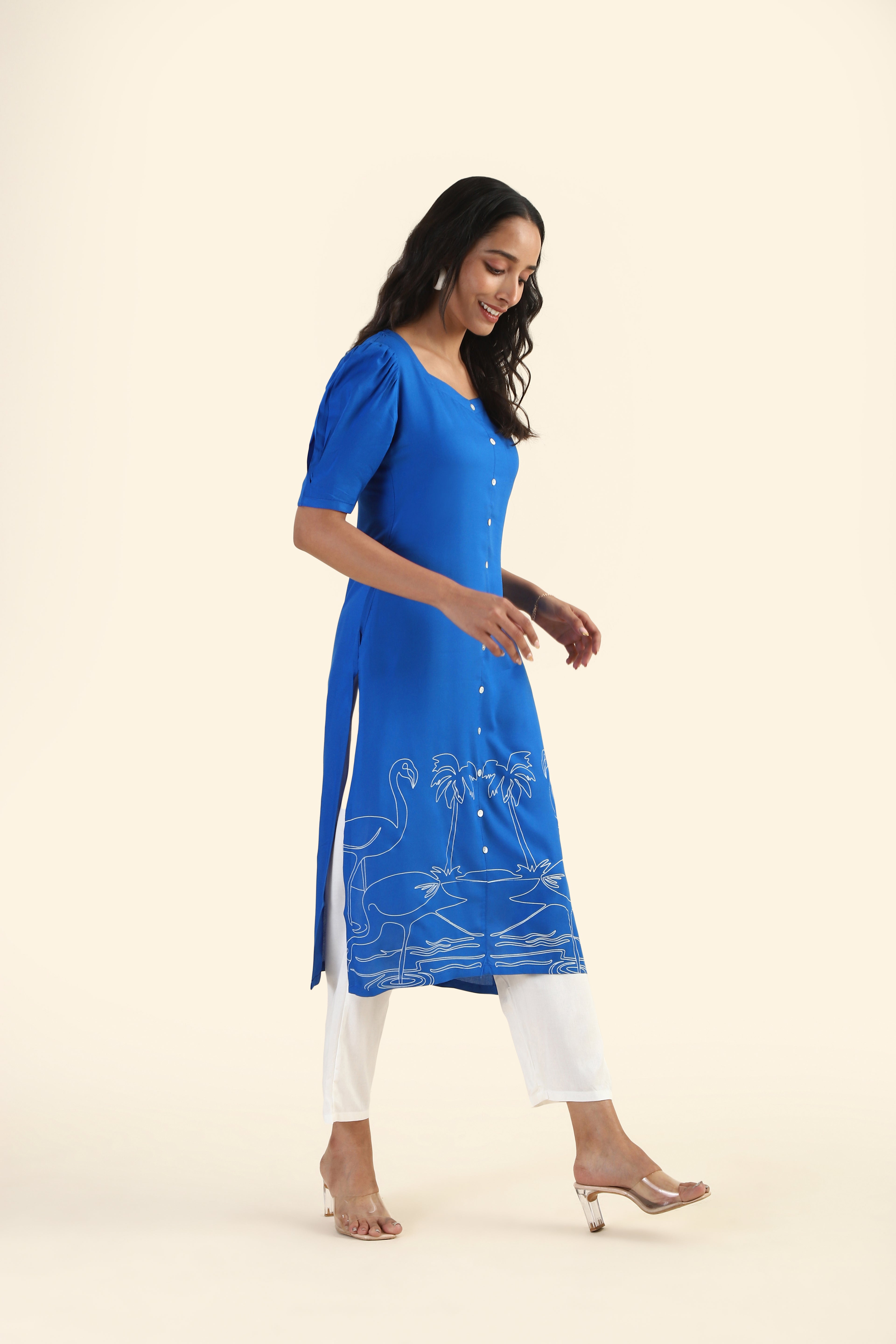 Vintage Blue Flamingo &