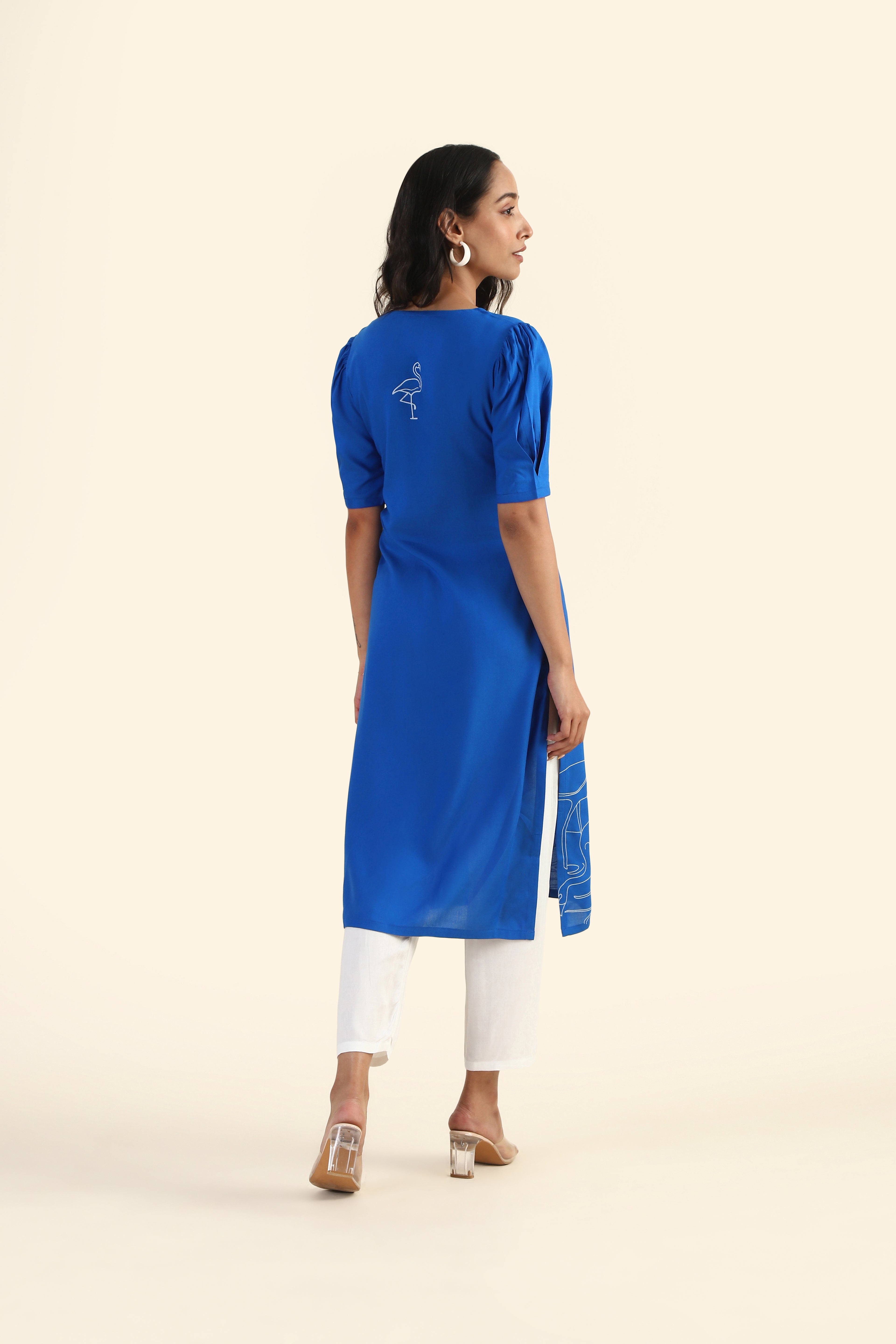 Vintage Blue Flamingo &