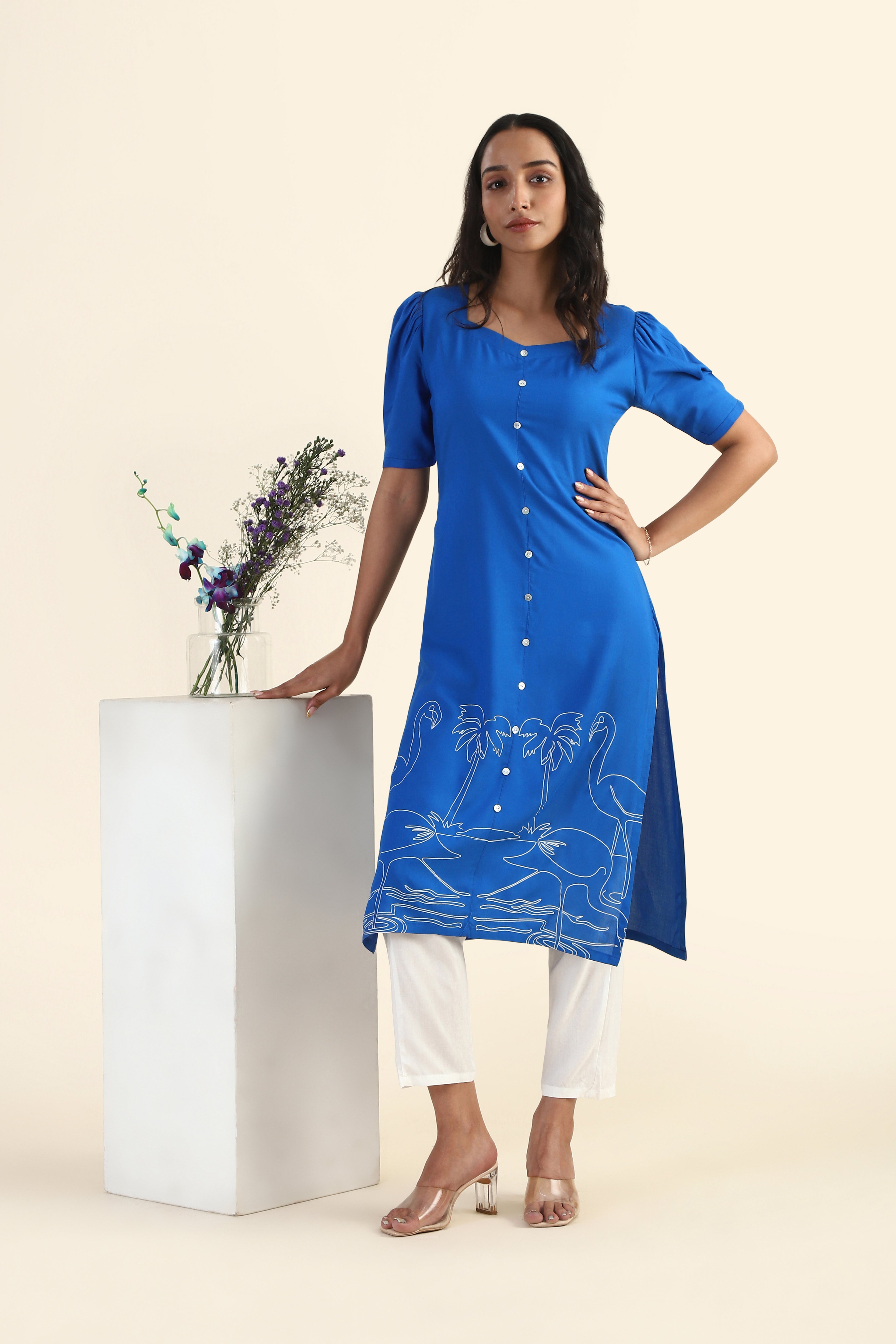 Vintage Blue Flamingo &