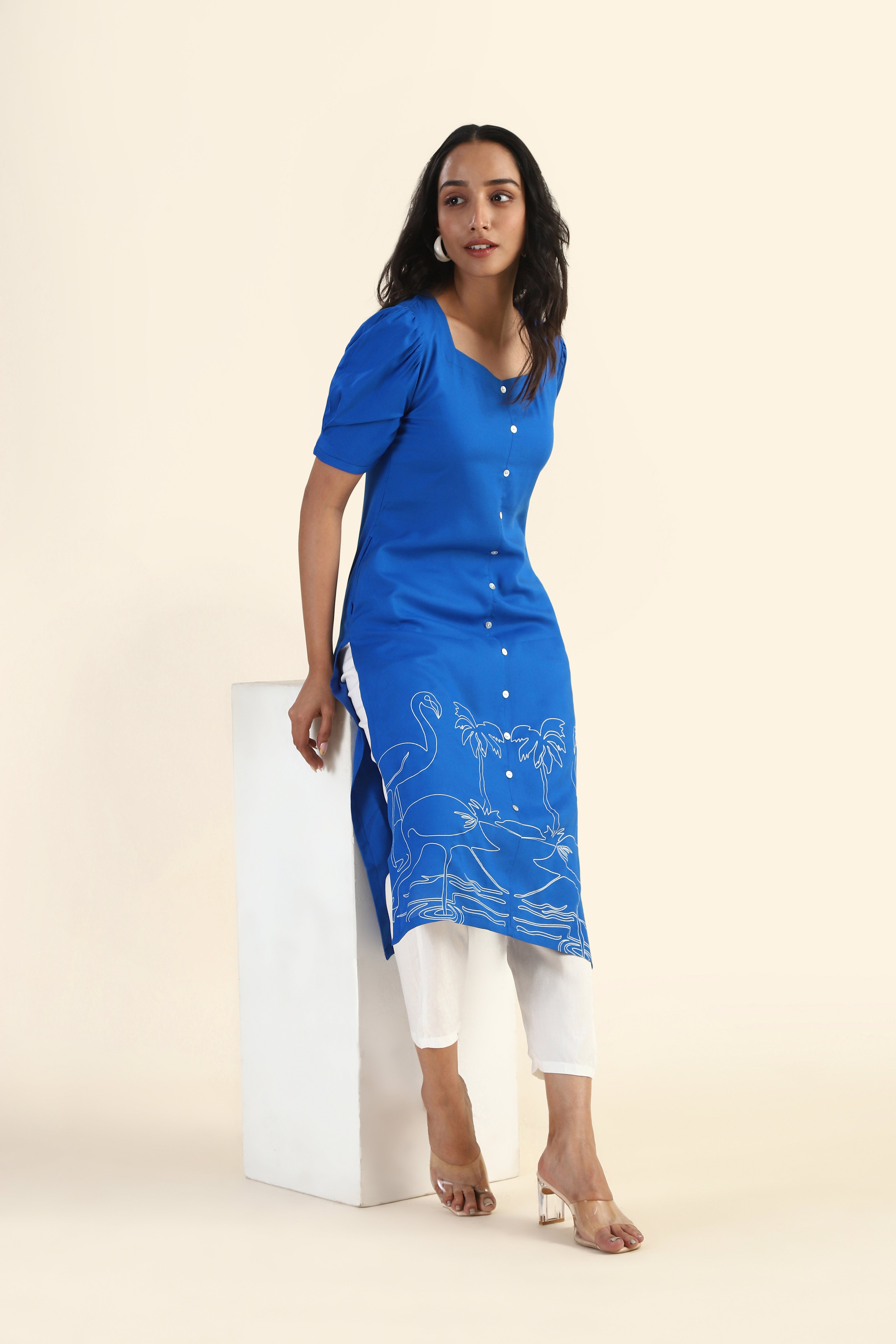 Vintage Blue Flamingo &