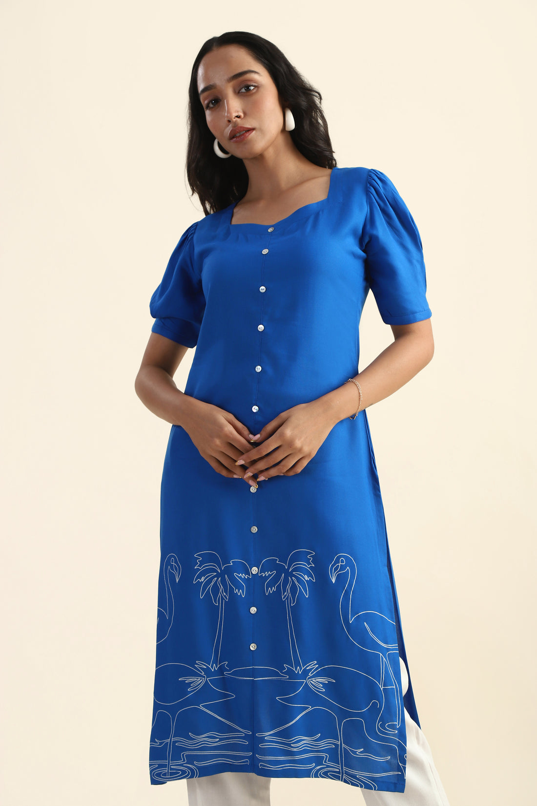 Vintage Blue Flamingo &