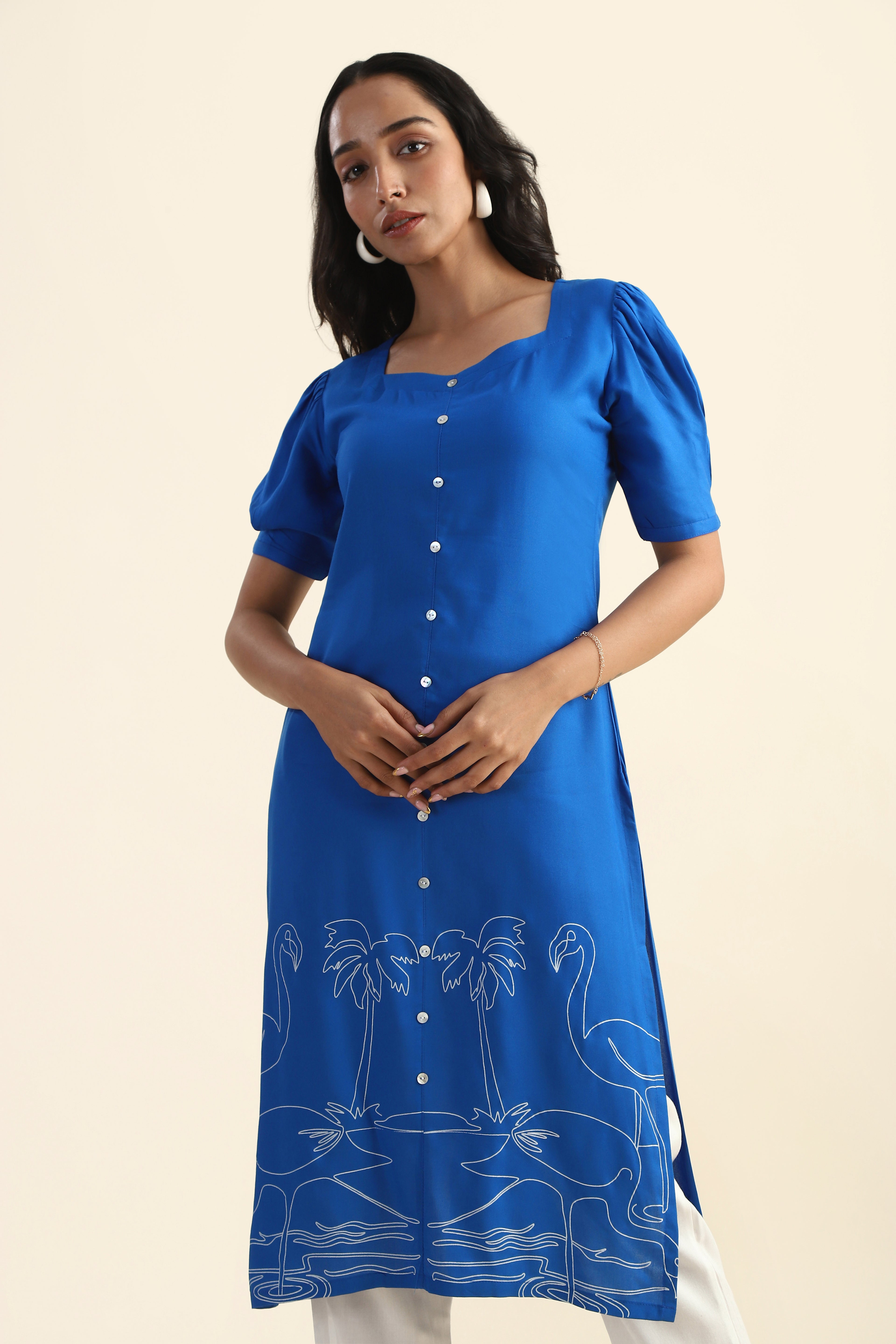 Vintage Blue Flamingo &