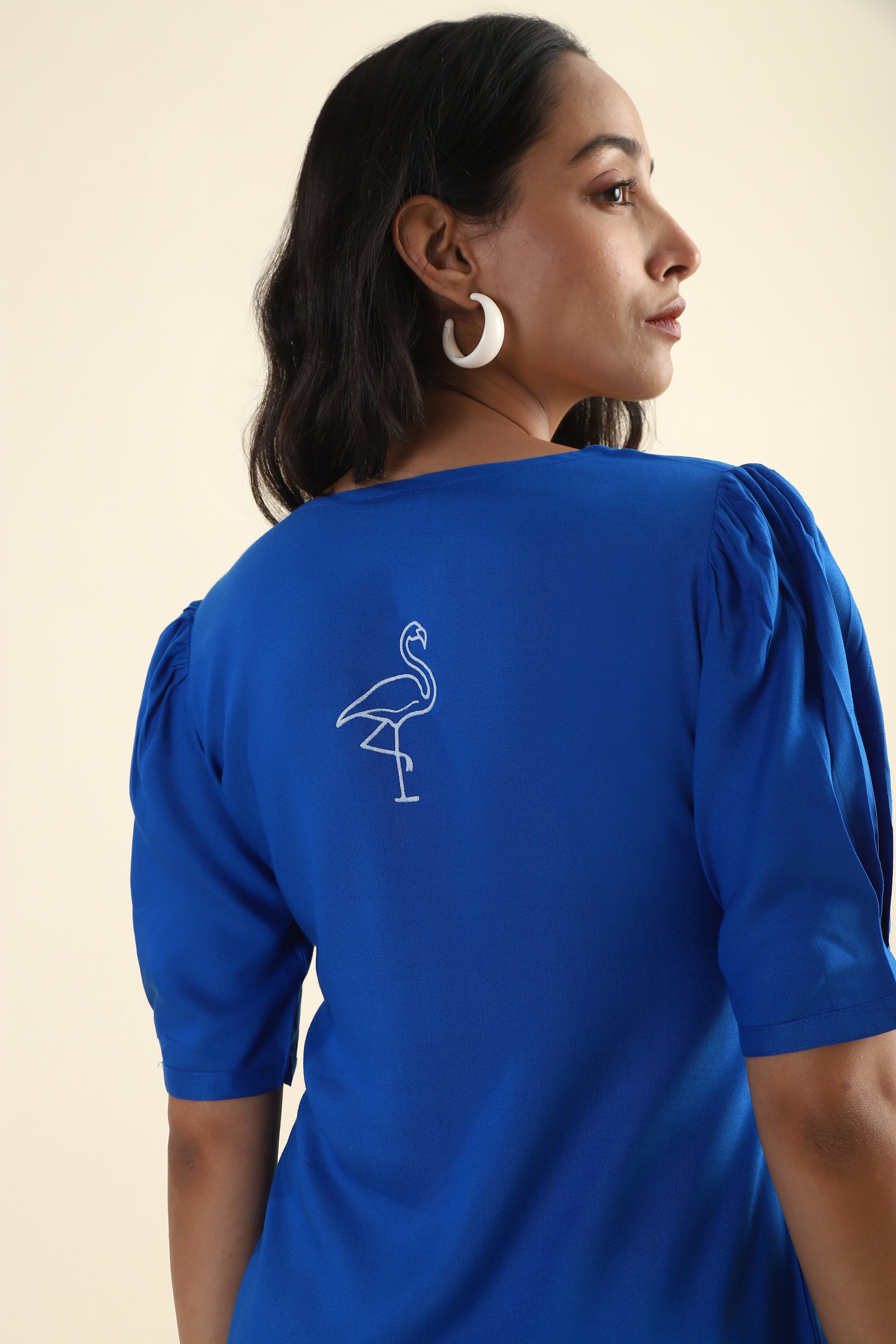 Vintage Blue Flamingo &