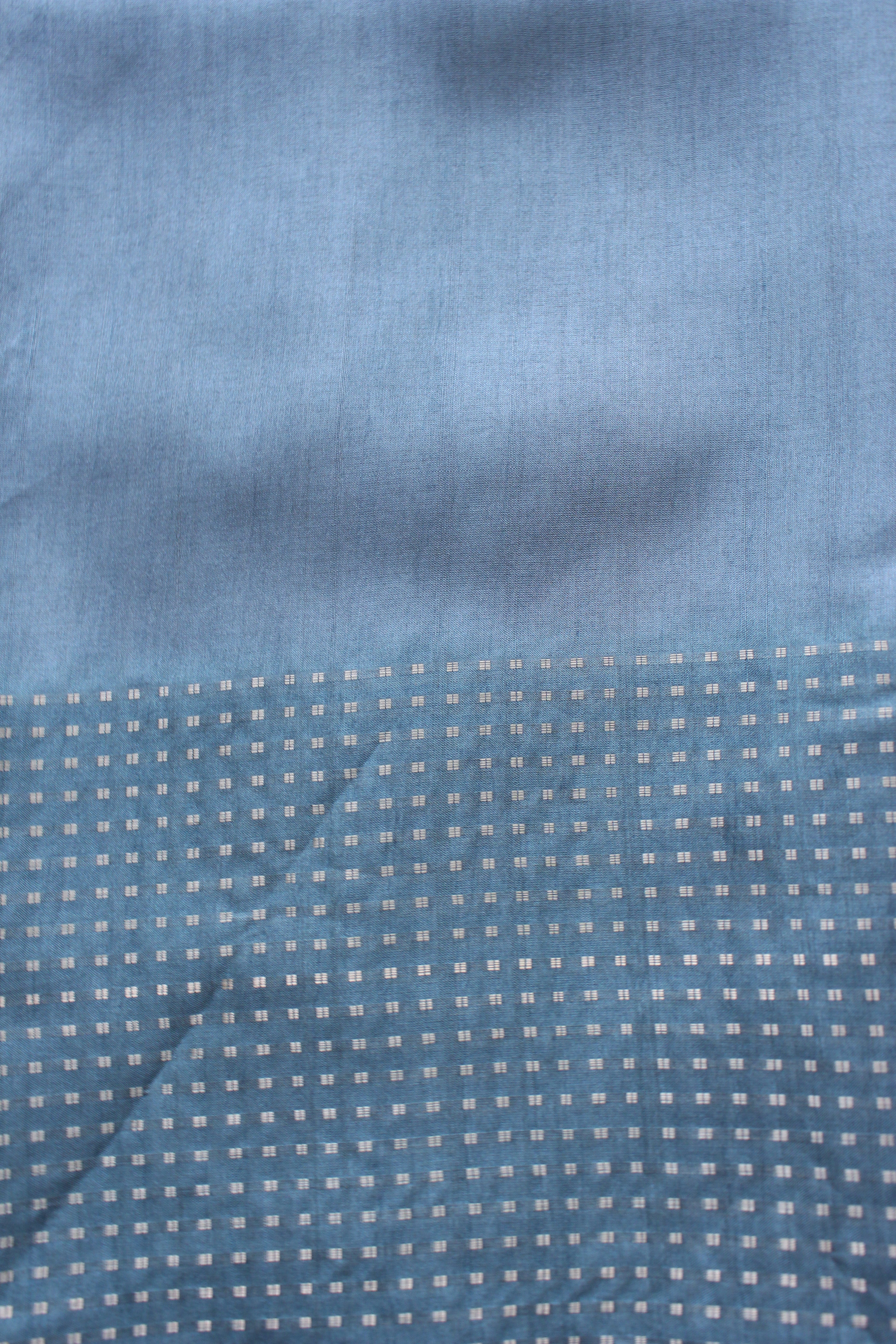 Teal Tussar Sequence Daman Floral Motif Unstitched Fabric