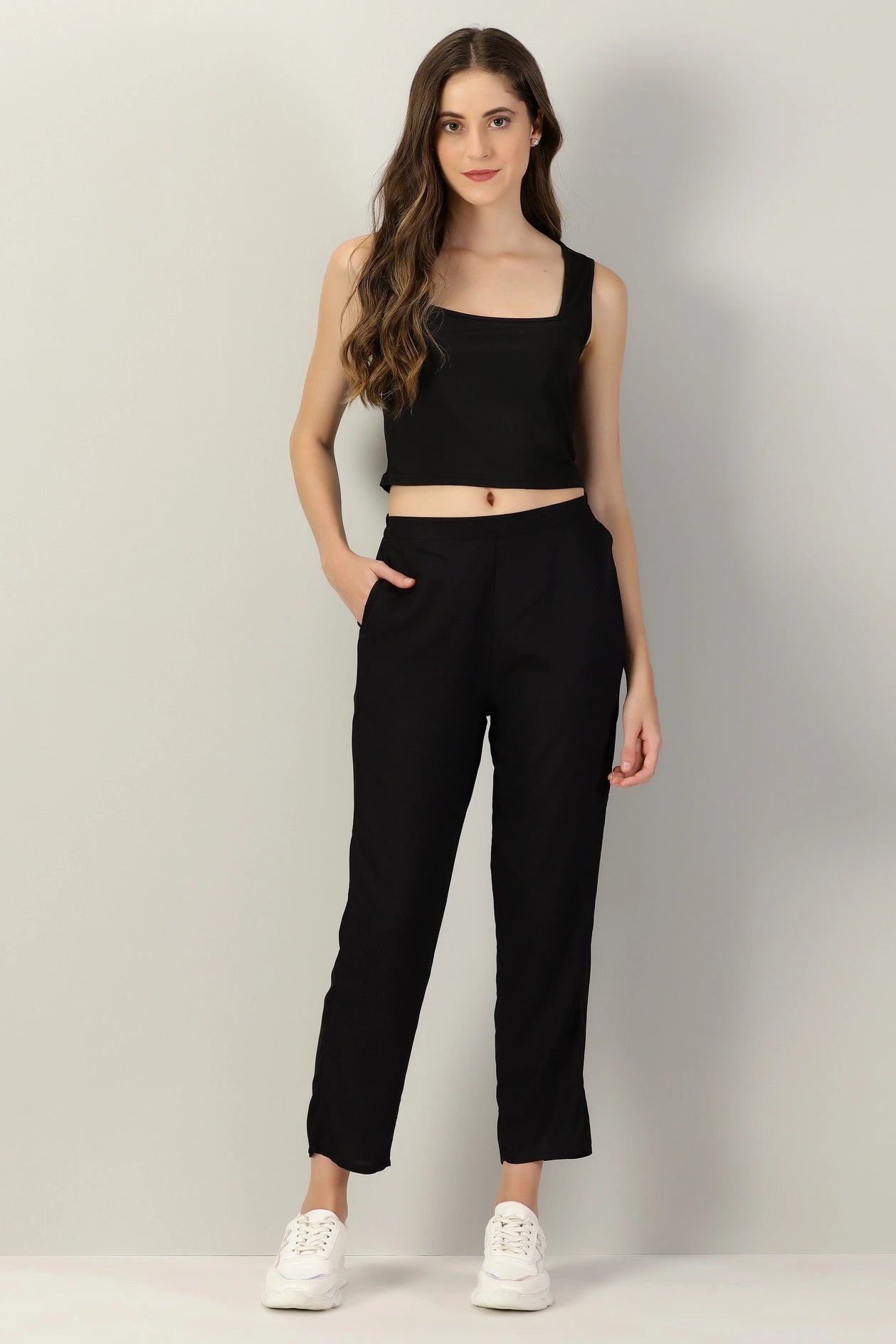 Waist Pants Crop Top With Straight Pants Red Indowestern Crop Top