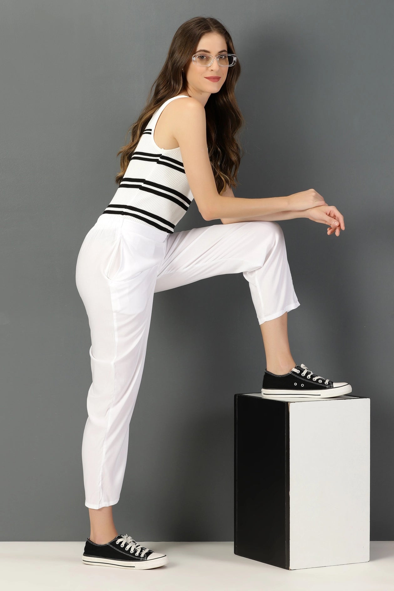White Straight Pant