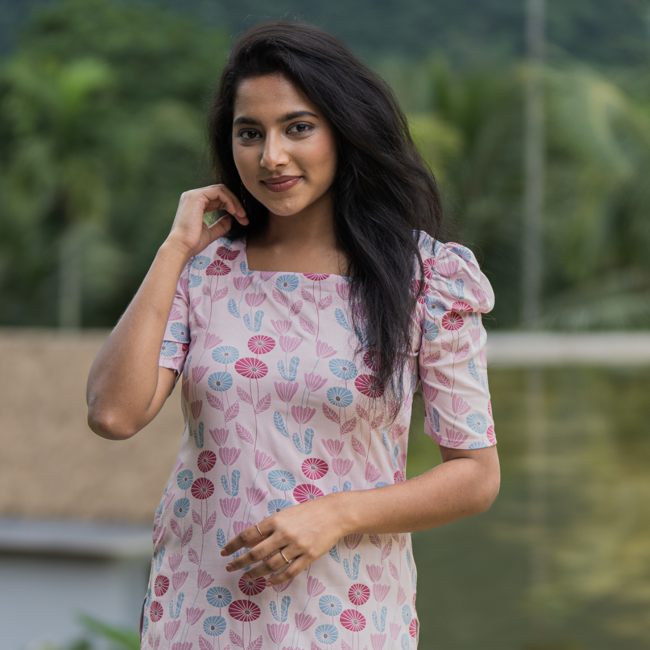 Bloomin Pink Viscose Printed Kurta
