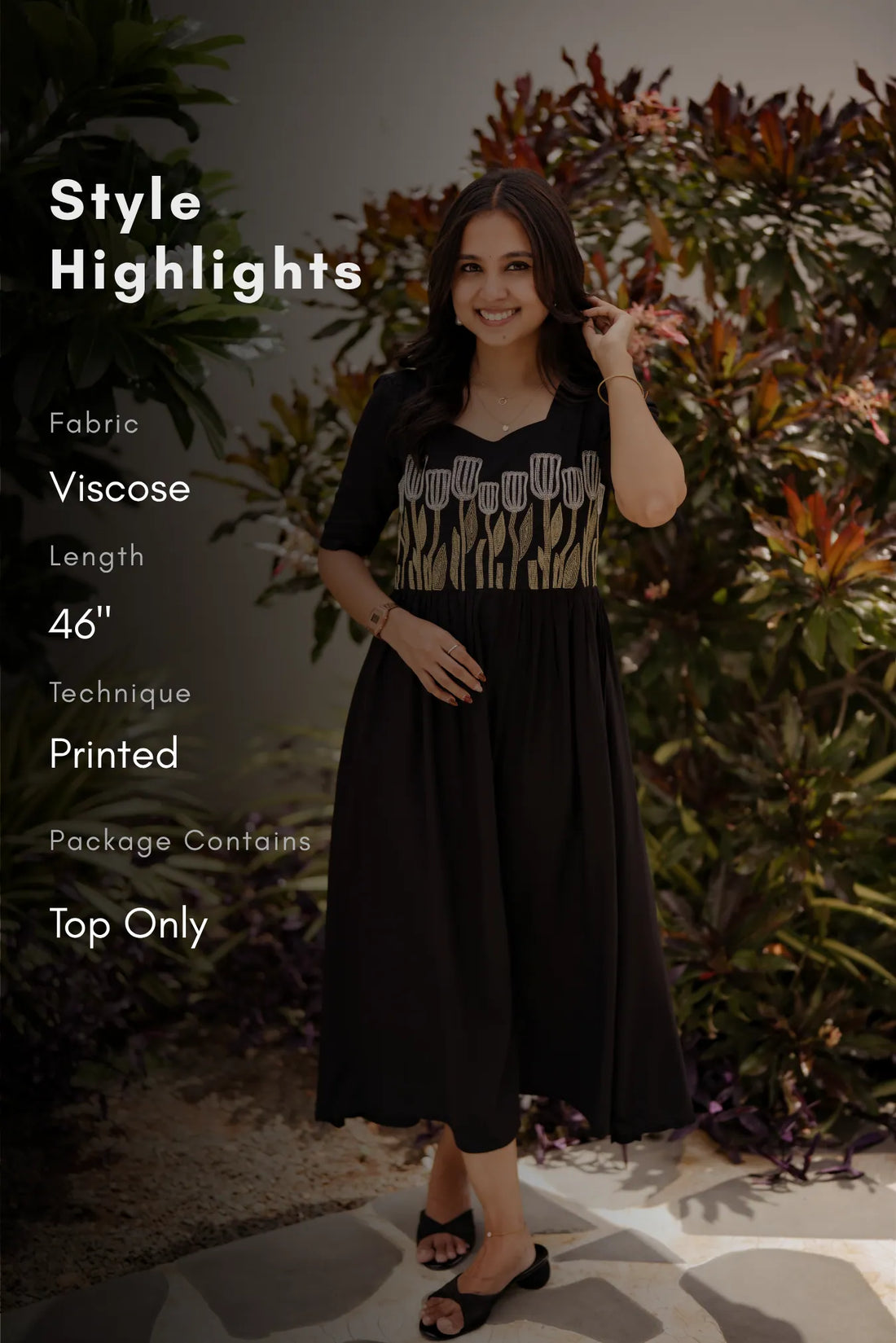 Black Pearl Embroidery Umbrella Outfit