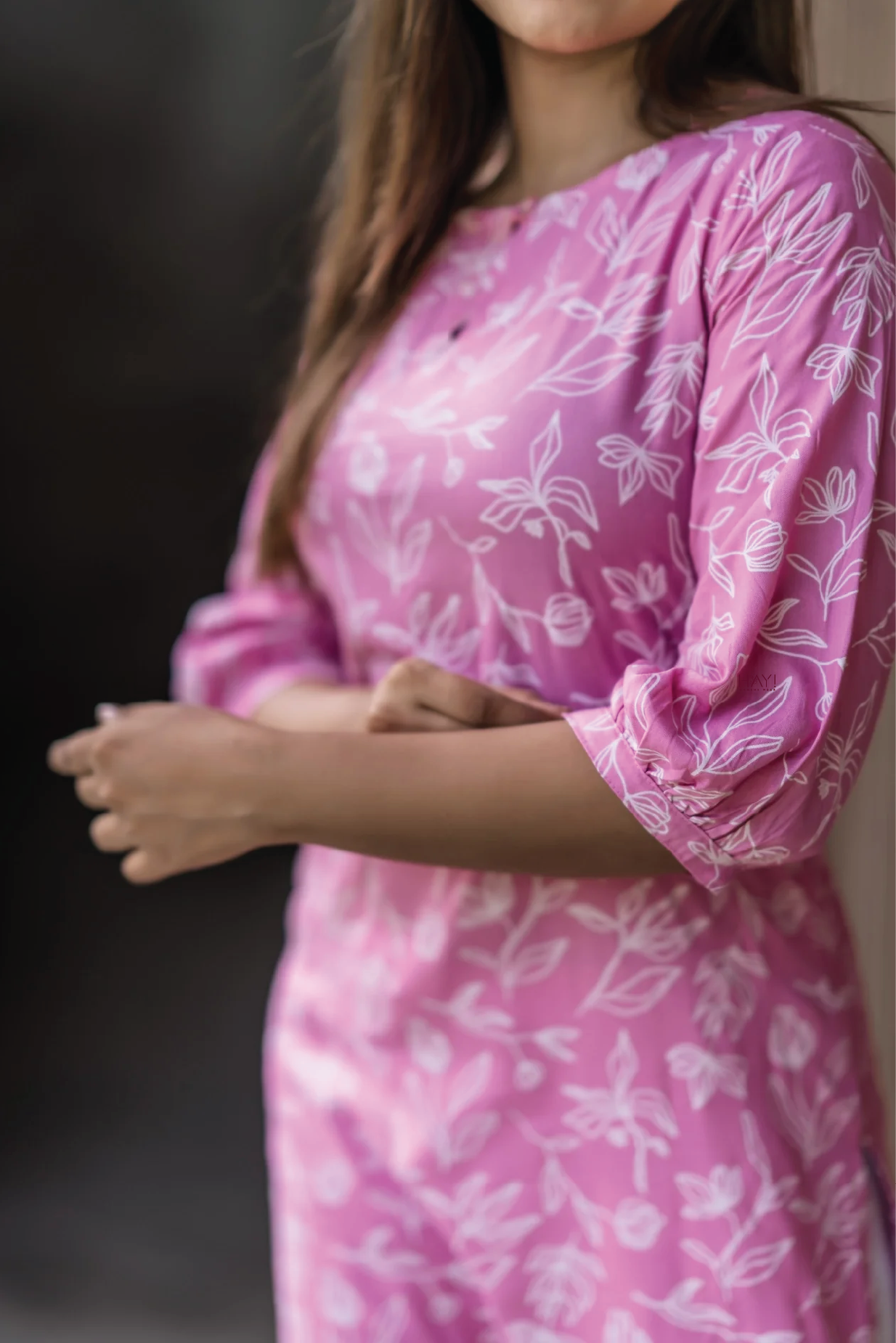 Pink Tulip Tale Viscose Printed Kurta