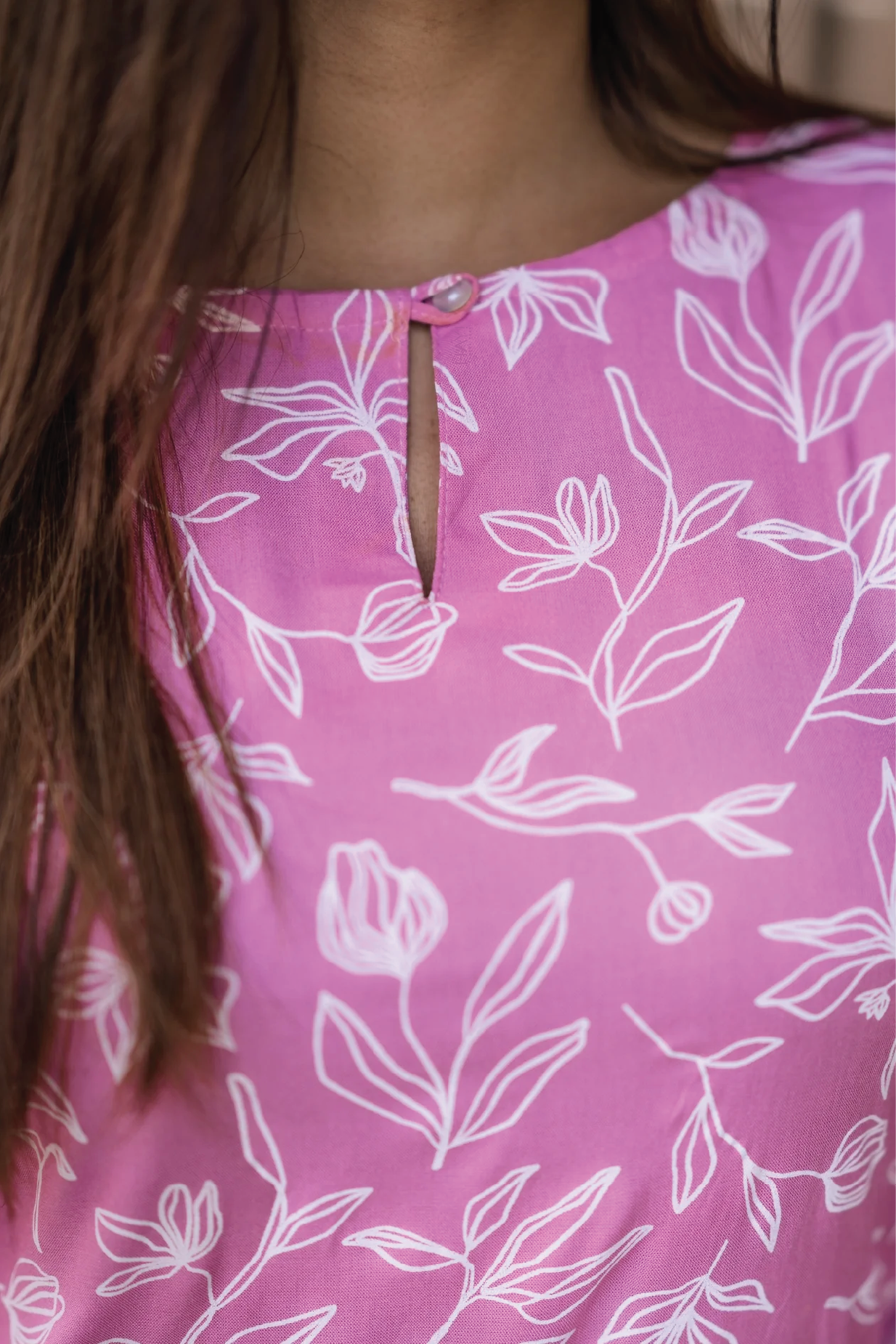 Pink Tulip Tale Viscose Printed Kurta