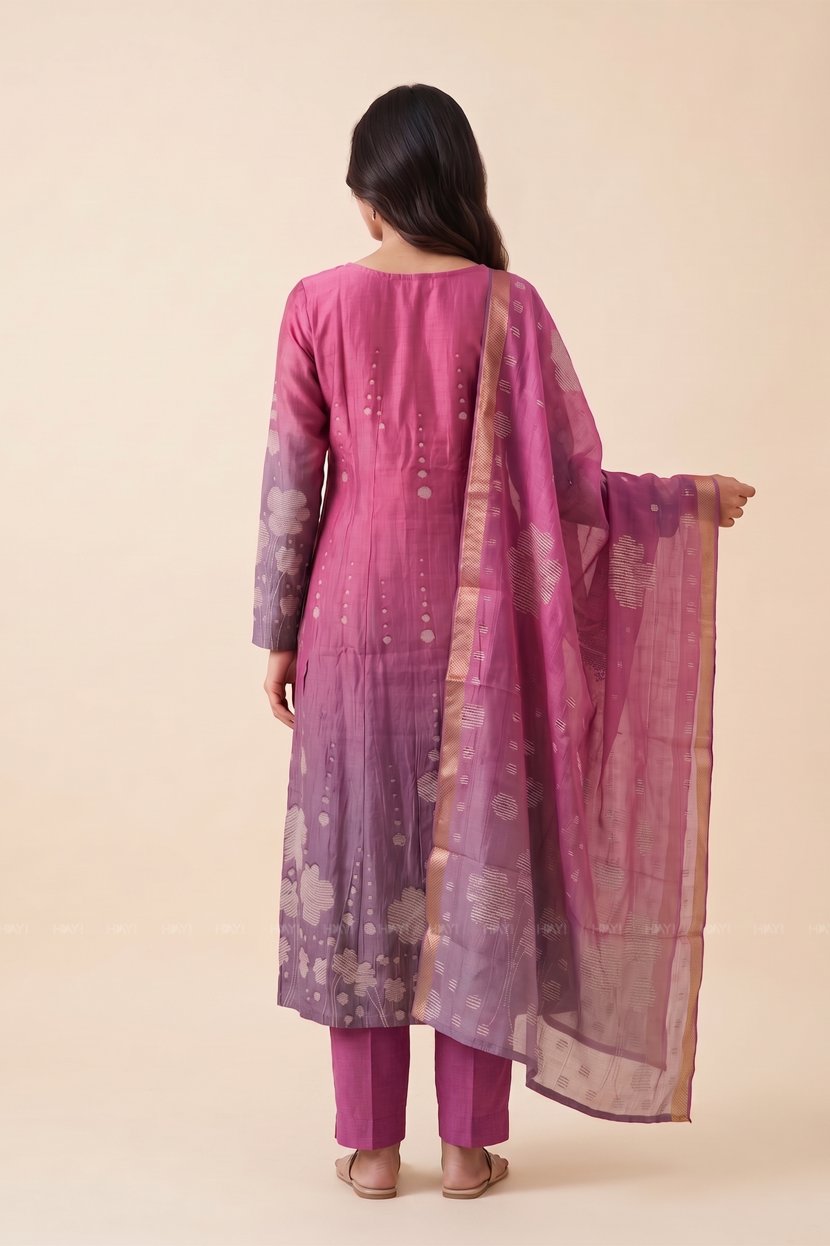 Rosy Muse Printed 2 Piece Bombay Silk Blend Kurta with Dupatta