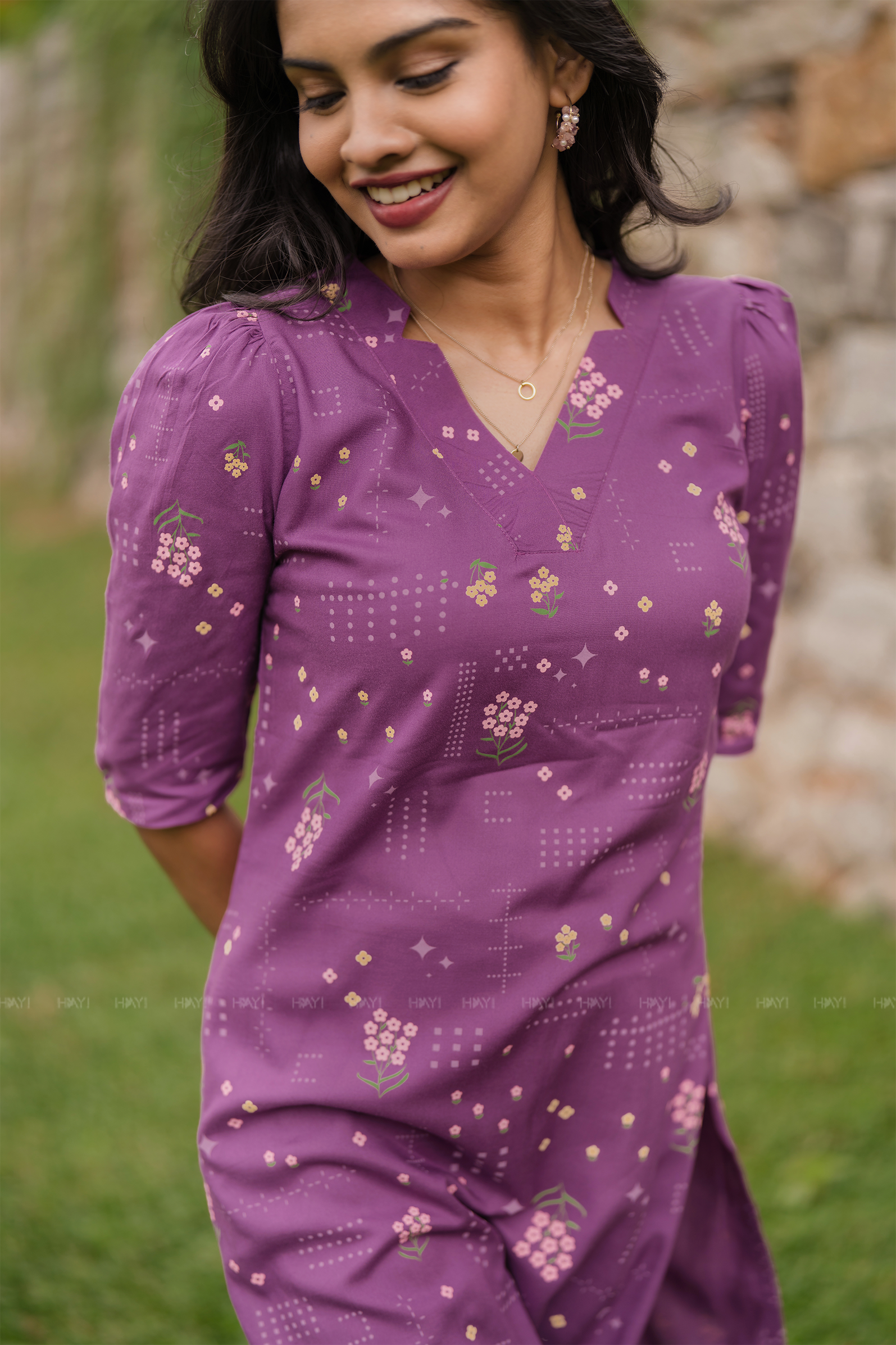 Violet Daze Viscose Printed Everyday Kurta