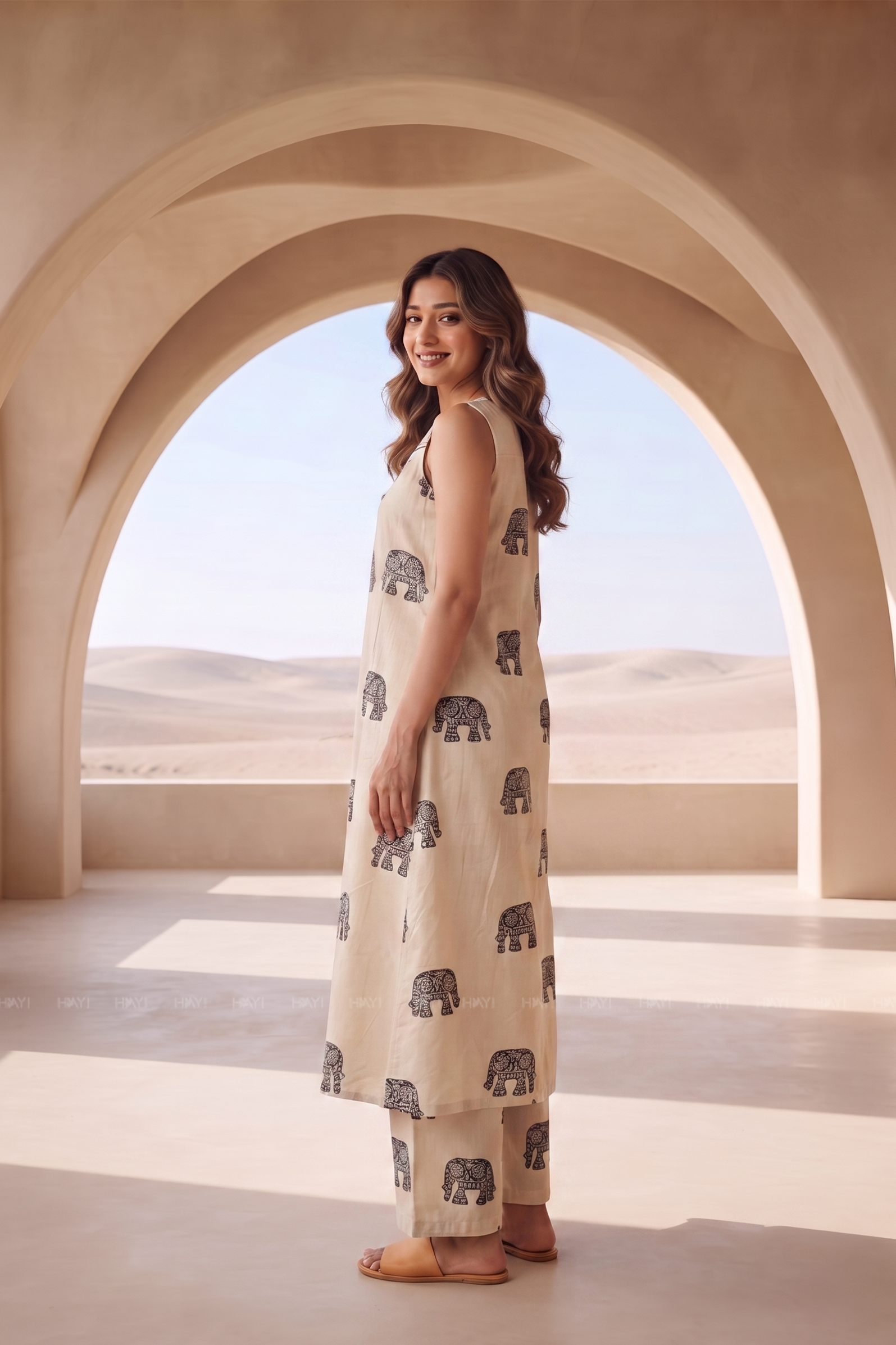 Moonstone Bloom Off-White Printed Co-ord Set