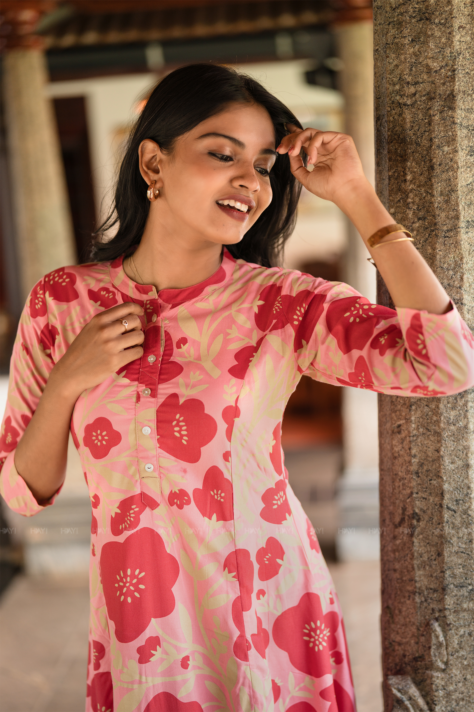 Pinkflare Bloom Viscose Floral Printed Everyday A-Line Dress