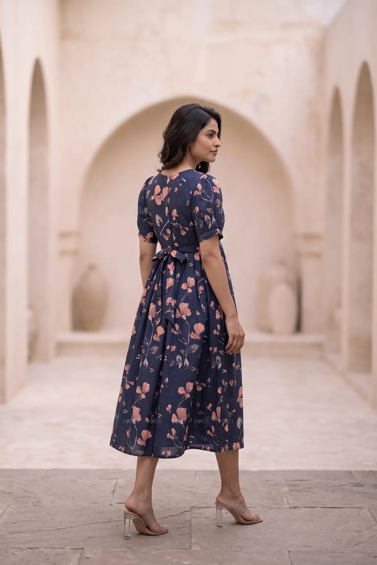Calista Fern Navy Printed Maternity Maxi Dress