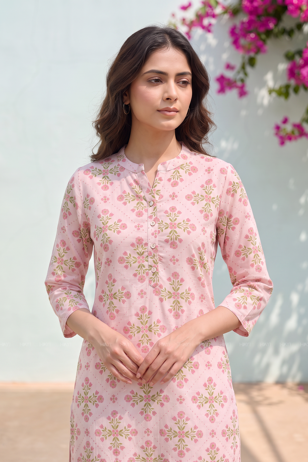 Sakura Grace Pink Viscose Printed Kurta