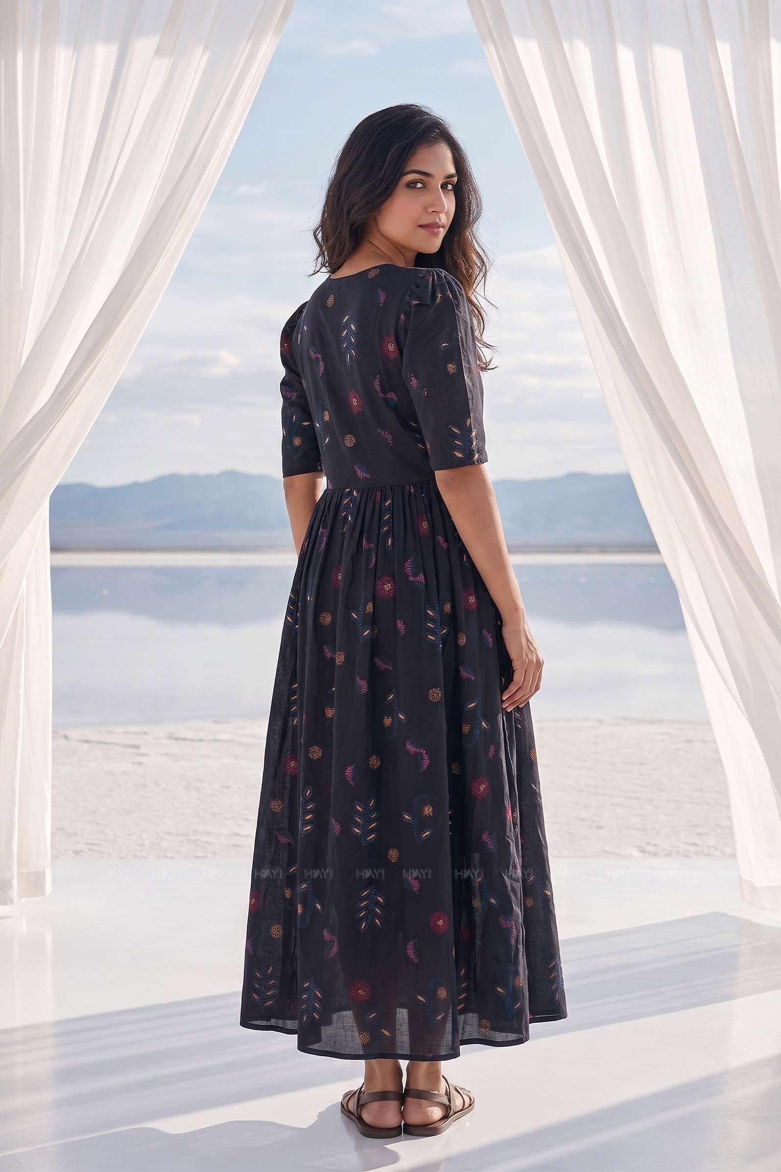 Autumn Muse Floral Charm Maternity and Feeding Maxi Dress