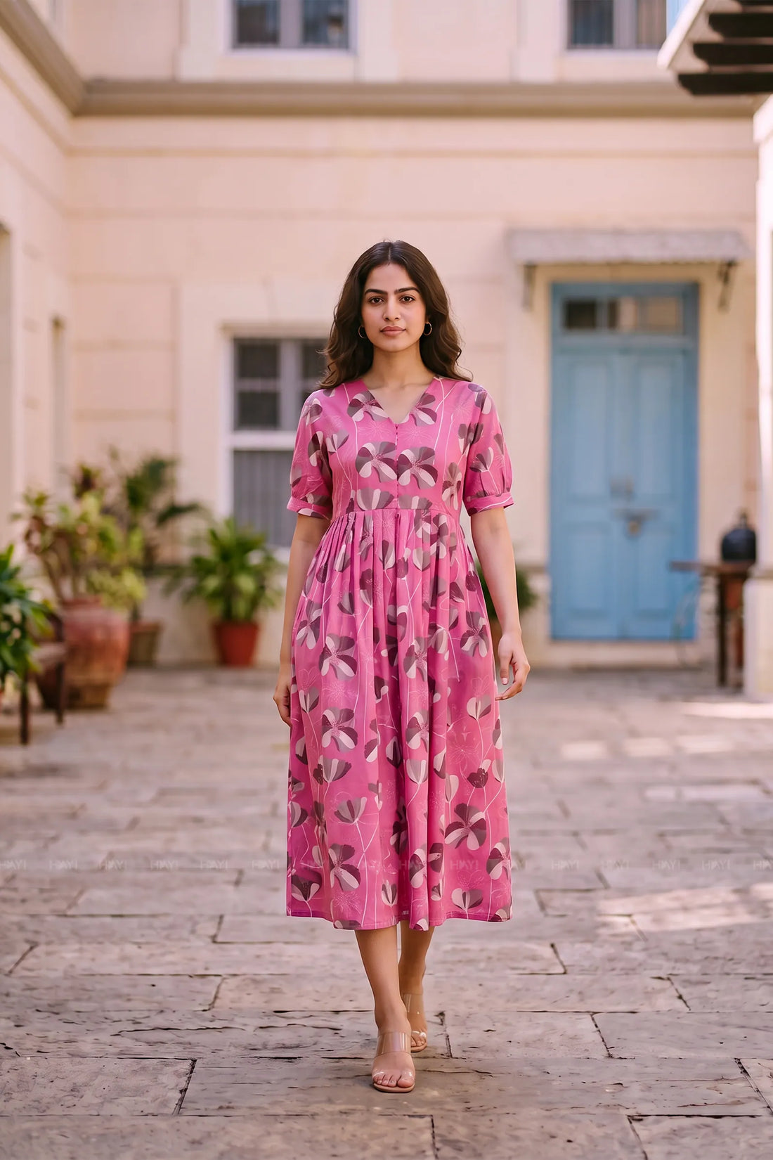 Flora Sonata Pink Printed Maternity Maxi Dress