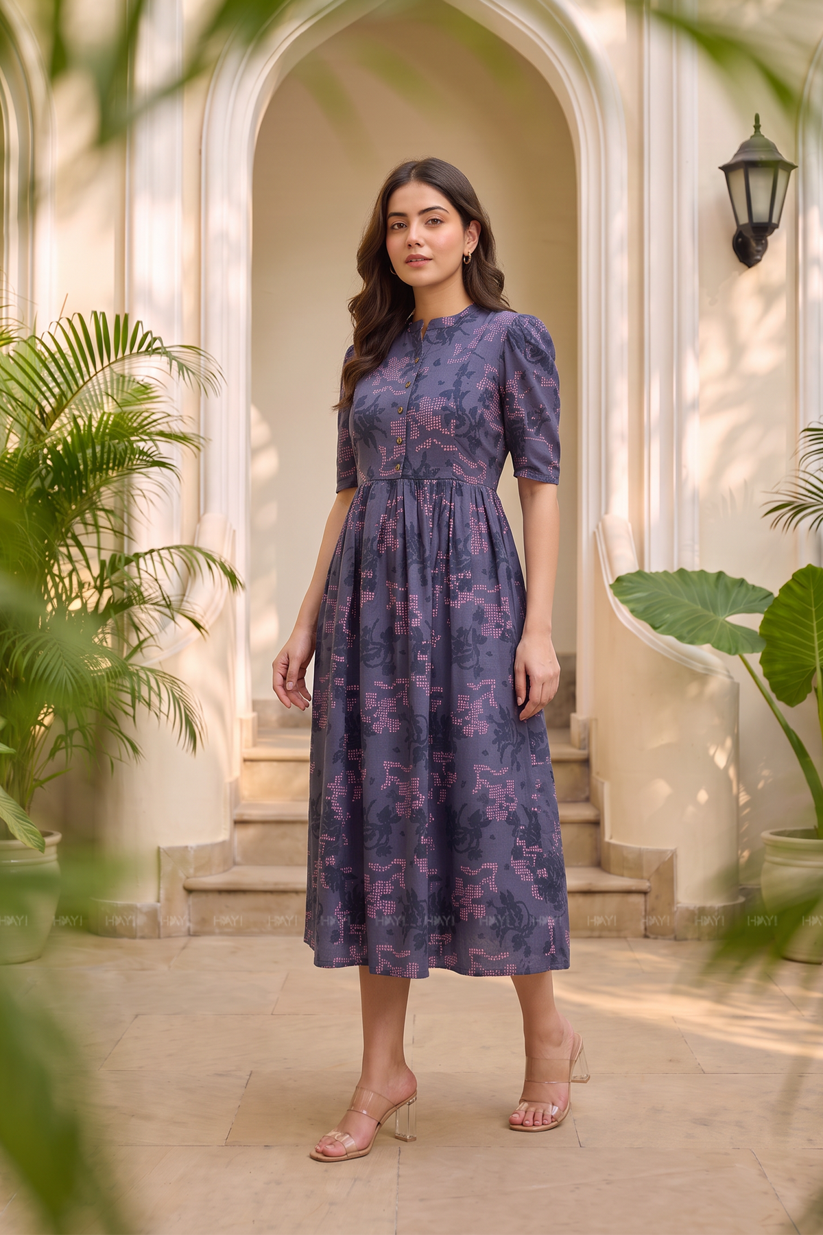 Blue Symphony Printed Maternity and Feeding Maxi Dress