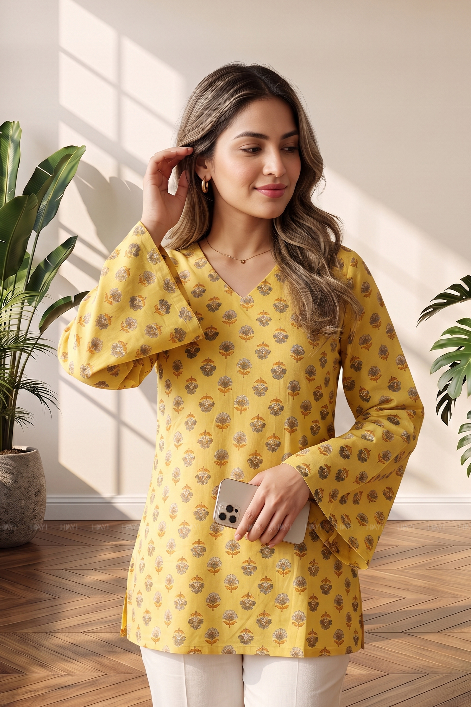 Daisy Drift Printed Short Kurta