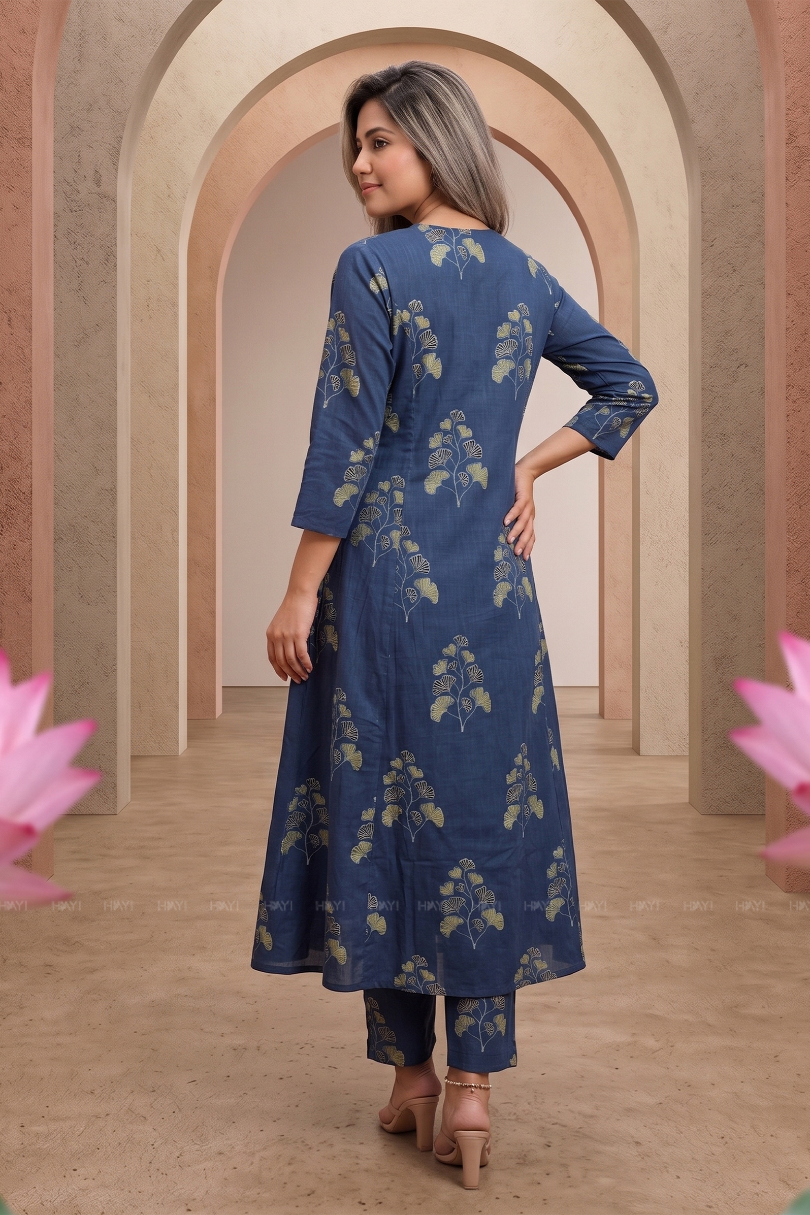 Ginko Charm Blue Printed Co-ord Set