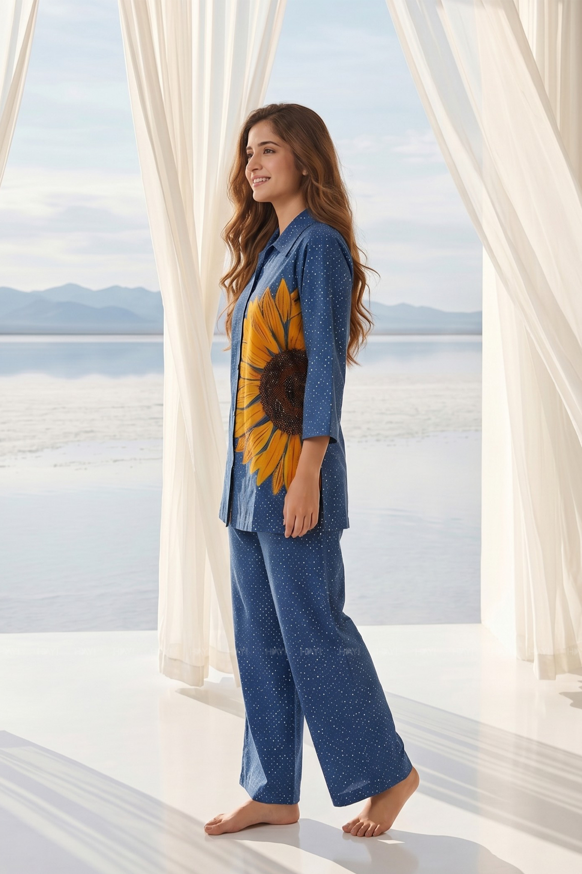 Sunflower Haze Navy Cotton Co-ords Set
