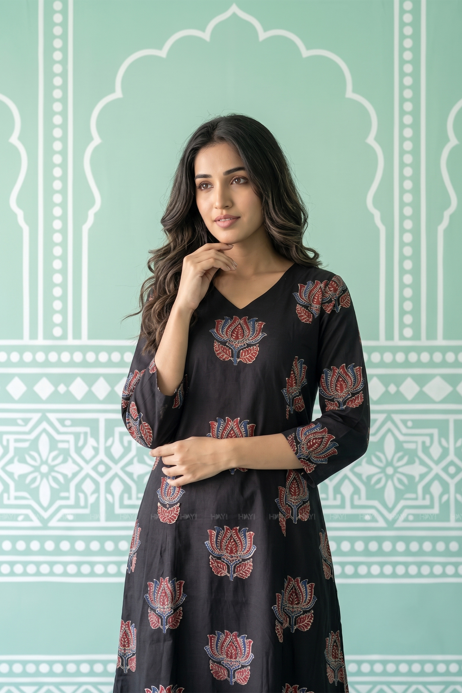 Ember Lotus Black Floral Printed Co-ord set