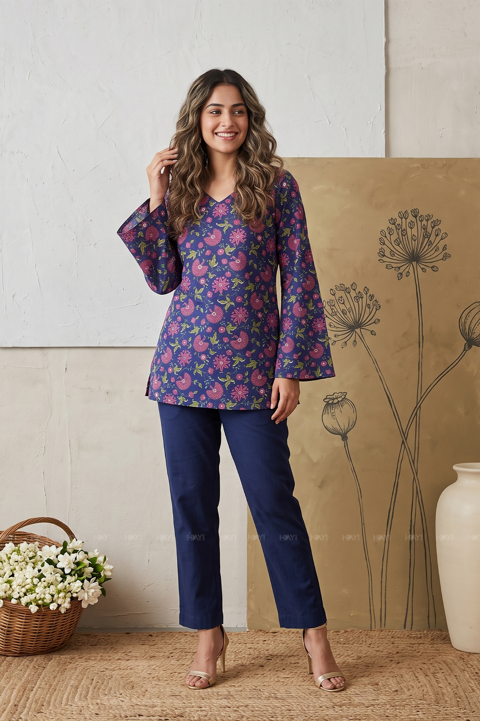 Mulberry Muse Printed Short Kurta