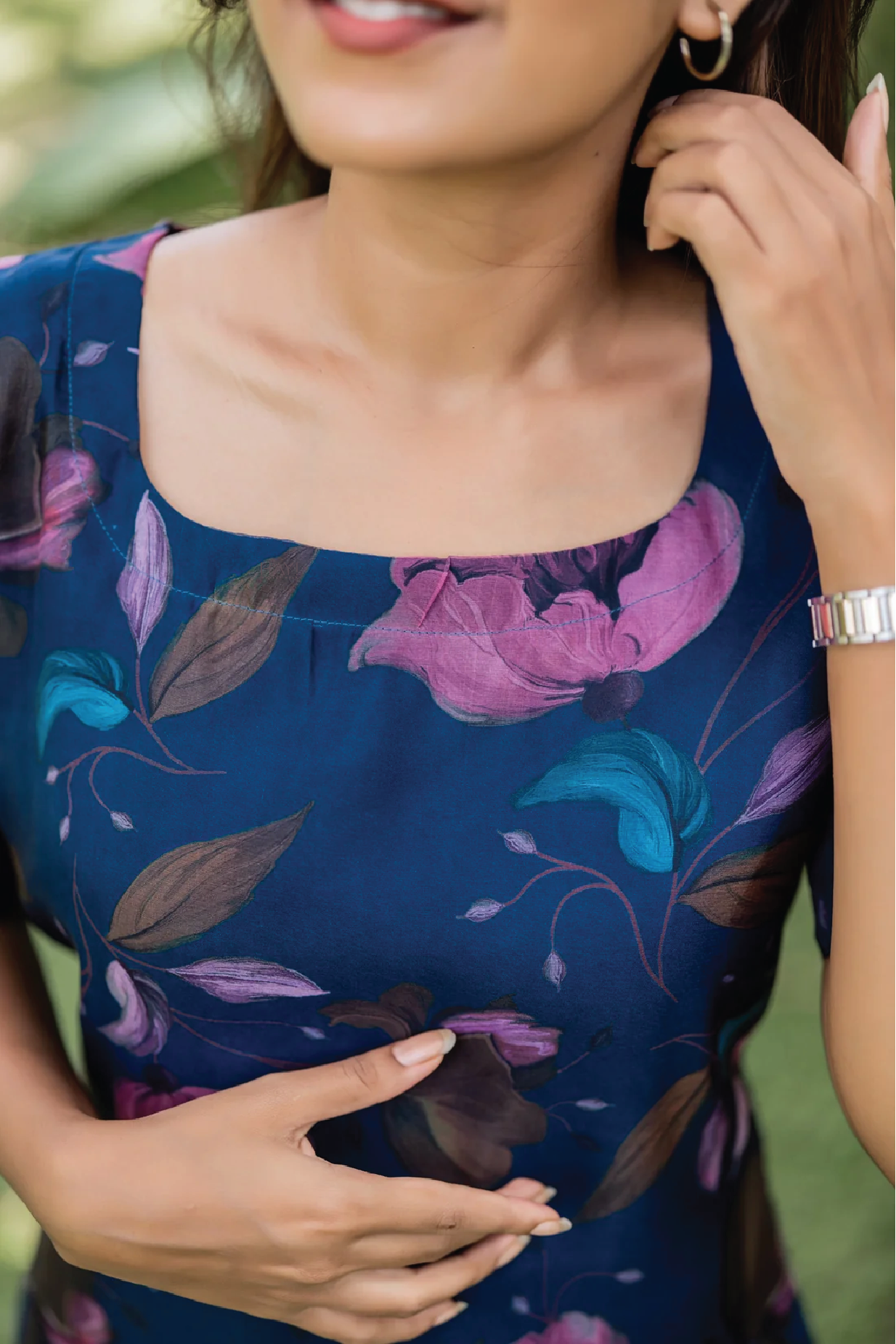 Blueming Blue Organza Kurta