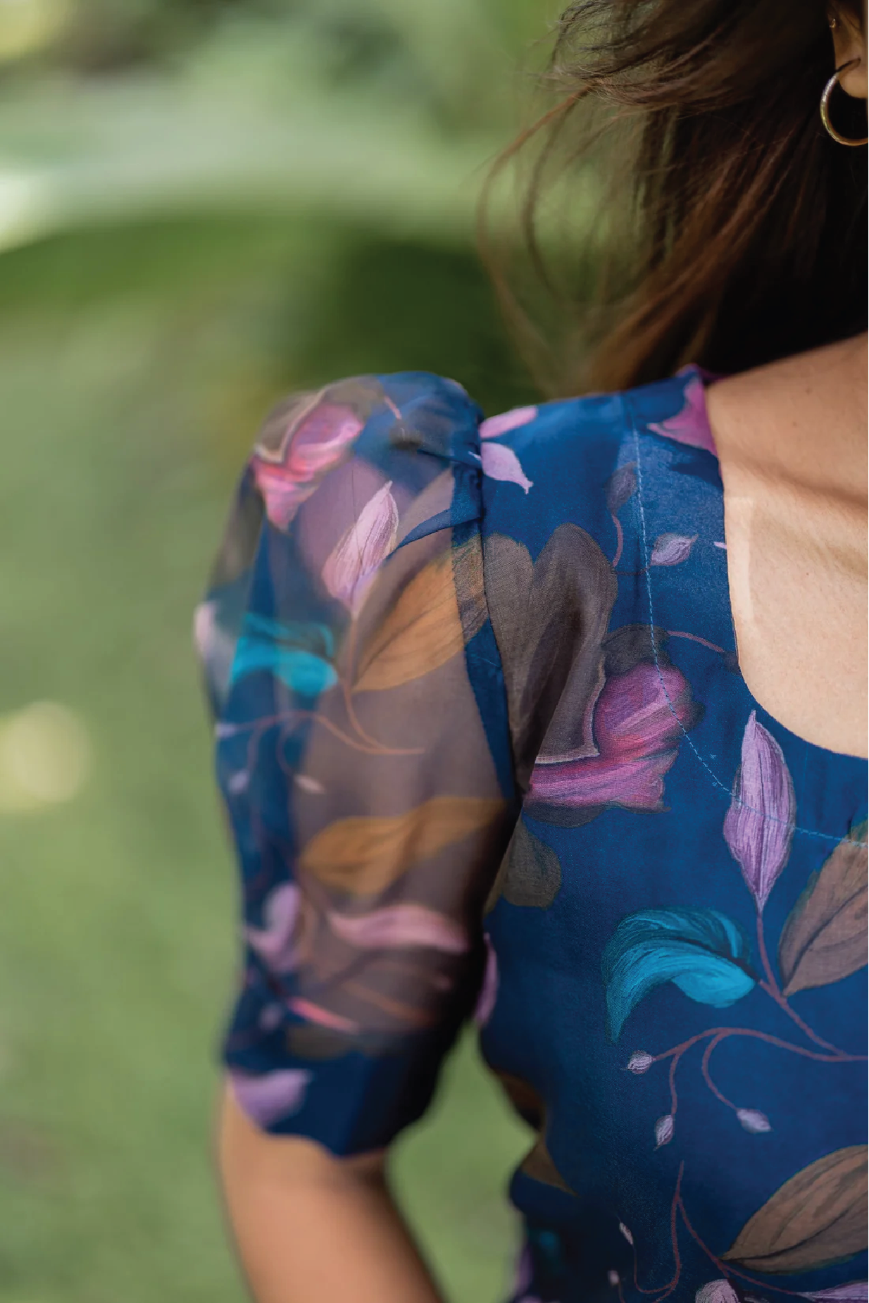 Blueming Blue Organza Kurta