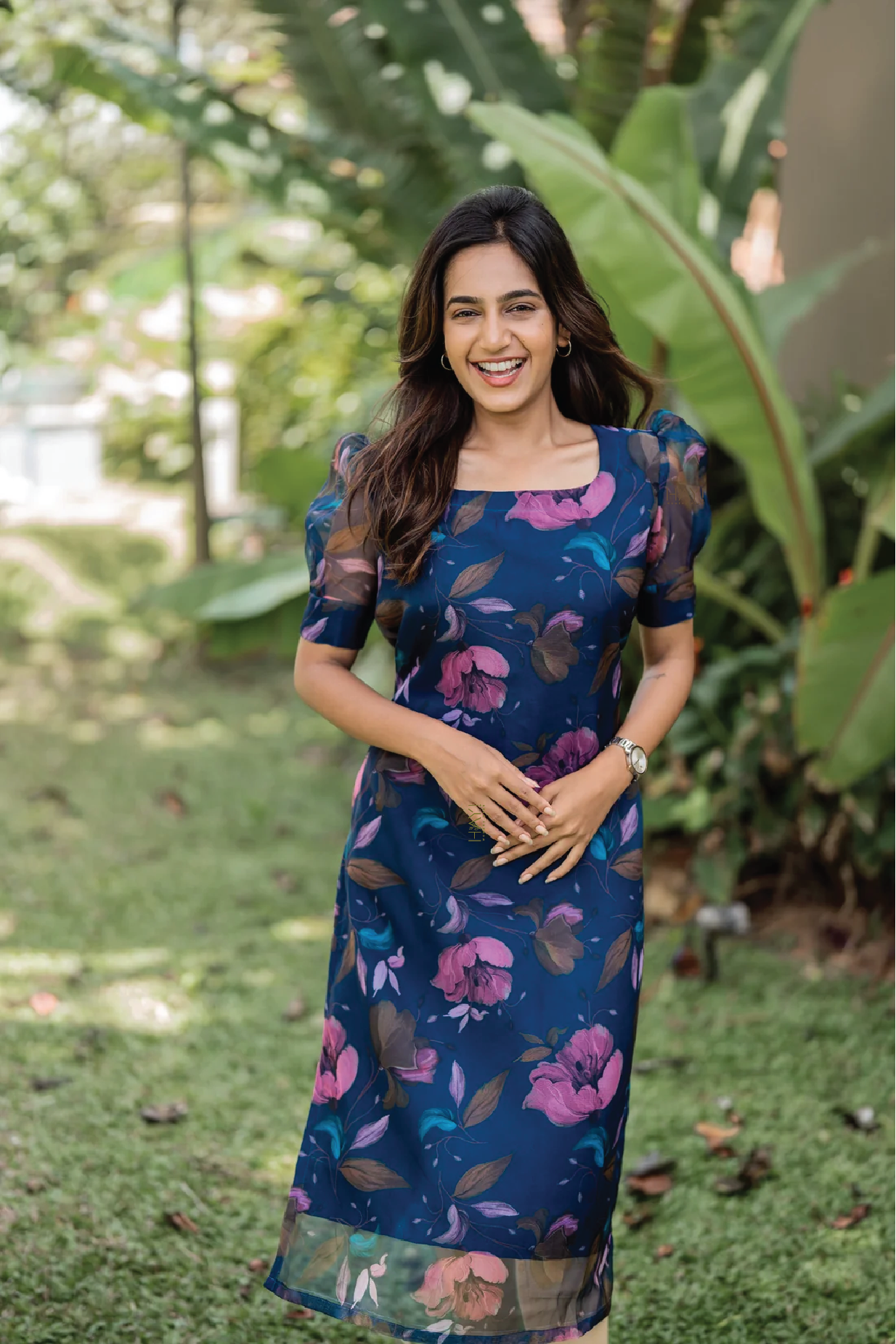 Blueming Blue Organza Kurta