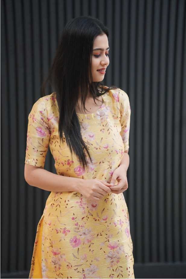 Golden Yellow SunKissed Silk Slub Kurta