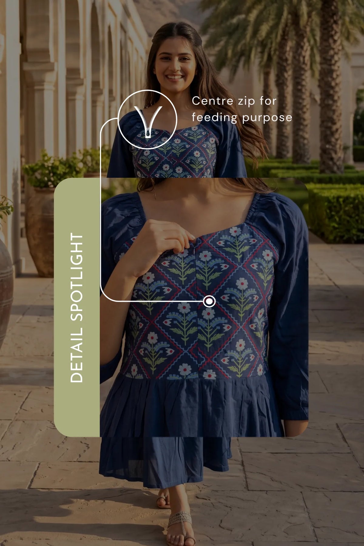 Blue Starlit Printed Contemporary Maternity Outfit
