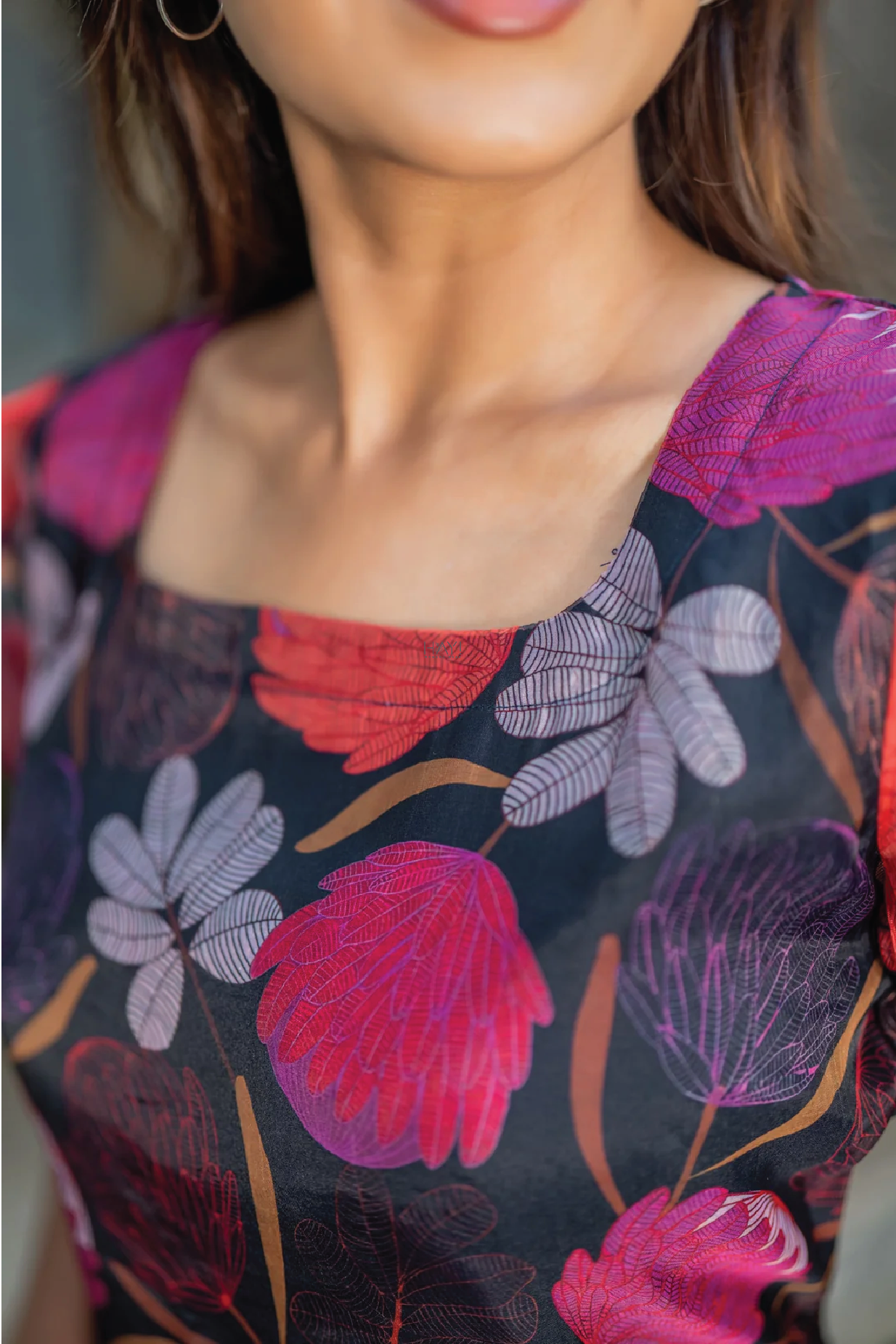 Midnight Orchid Organza Kurta