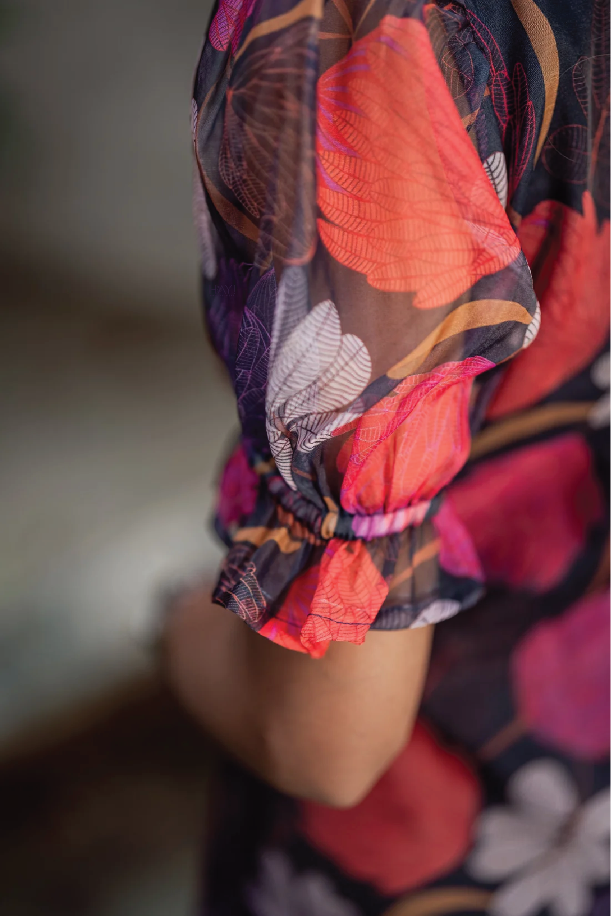 Midnight Orchid Organza Kurta