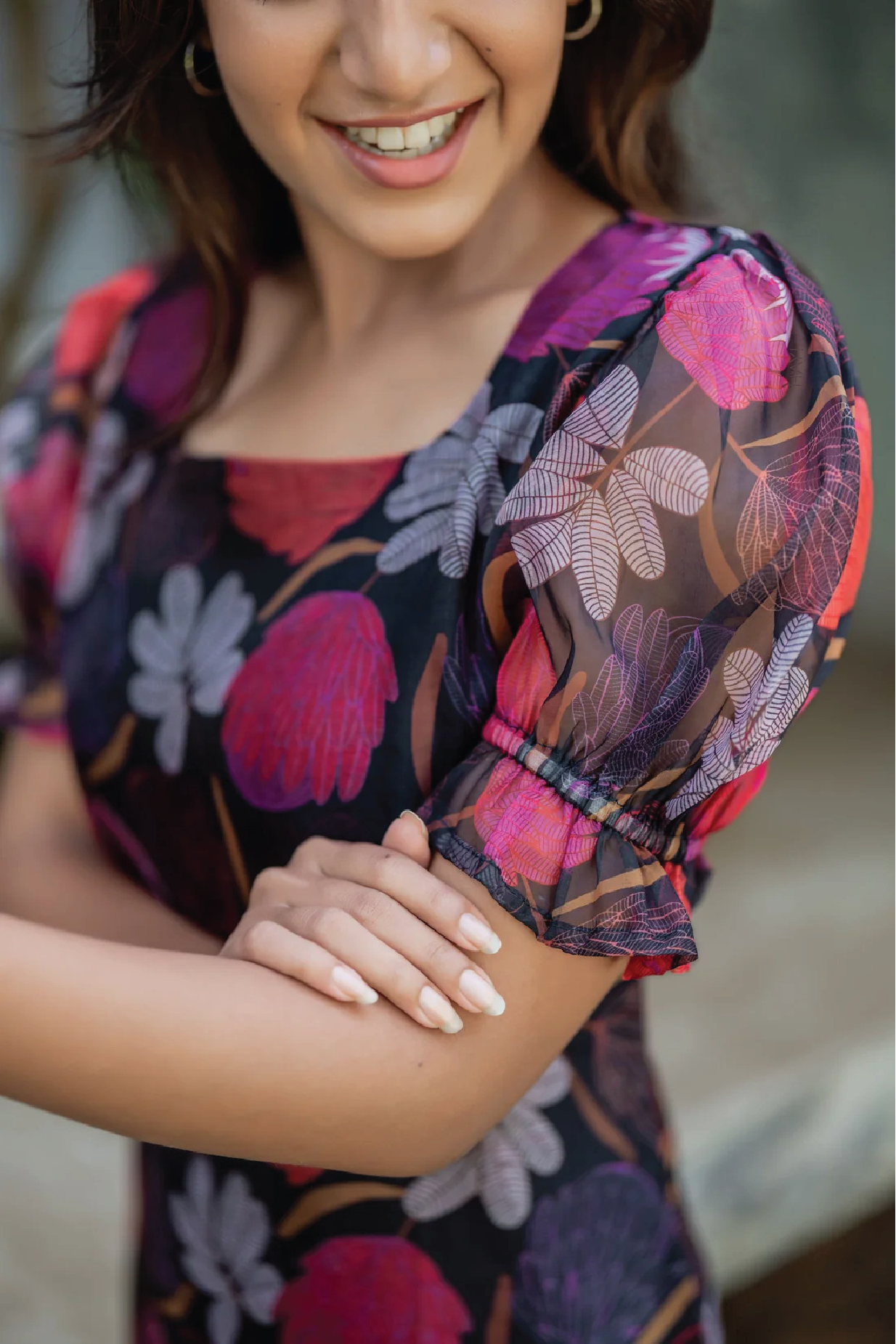 Midnight Orchid Organza Kurta