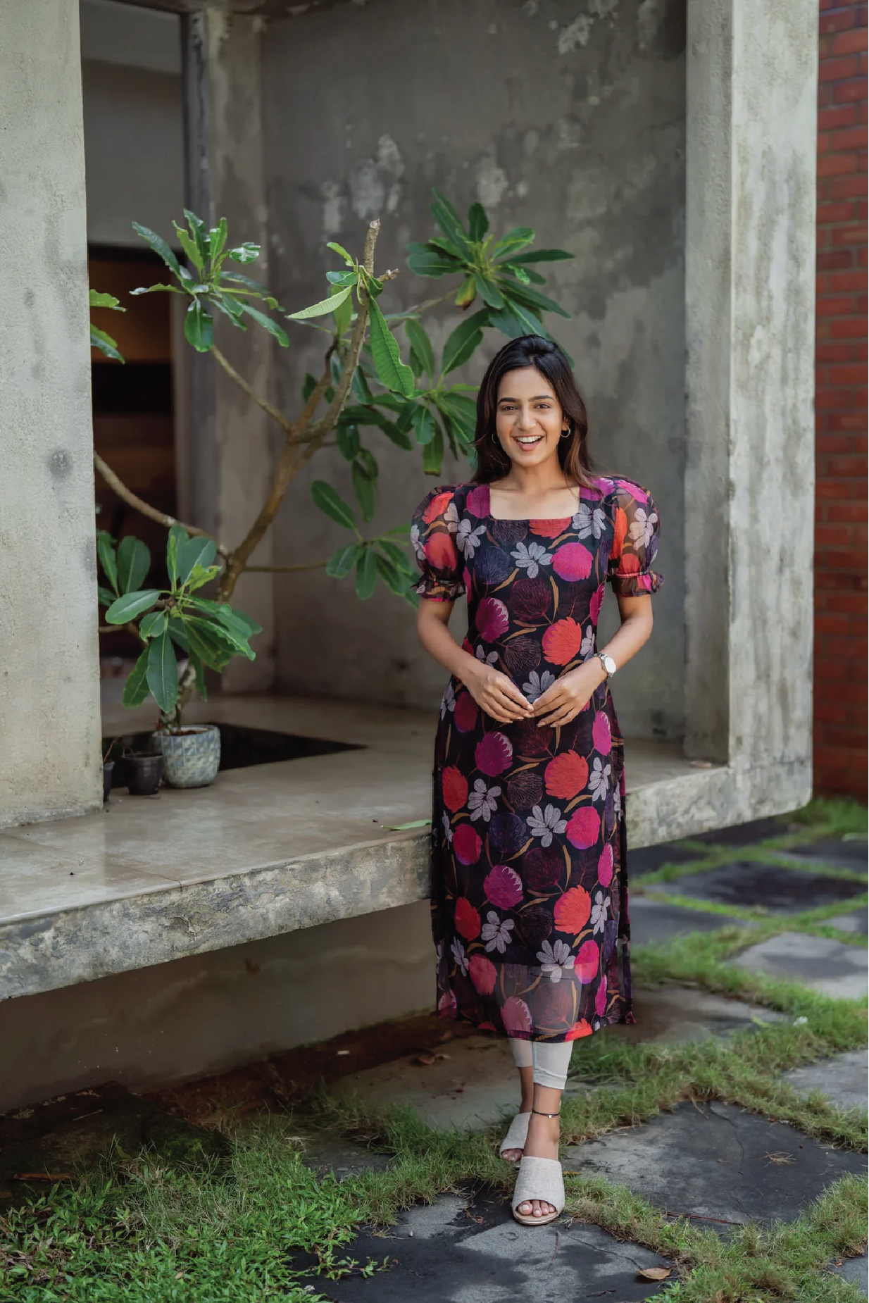 Midnight Orchid Organza Kurta