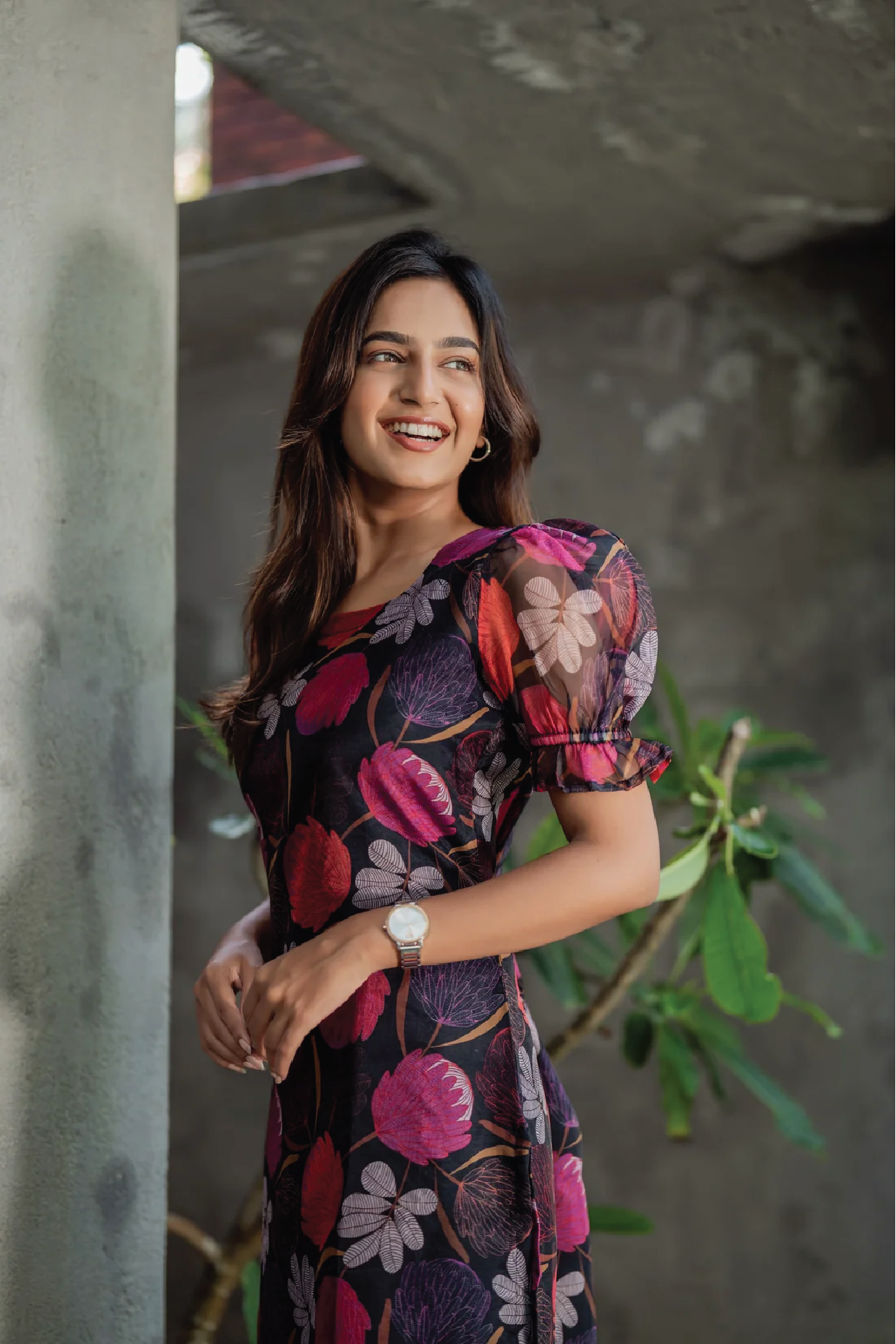 Midnight Orchid Organza Kurta