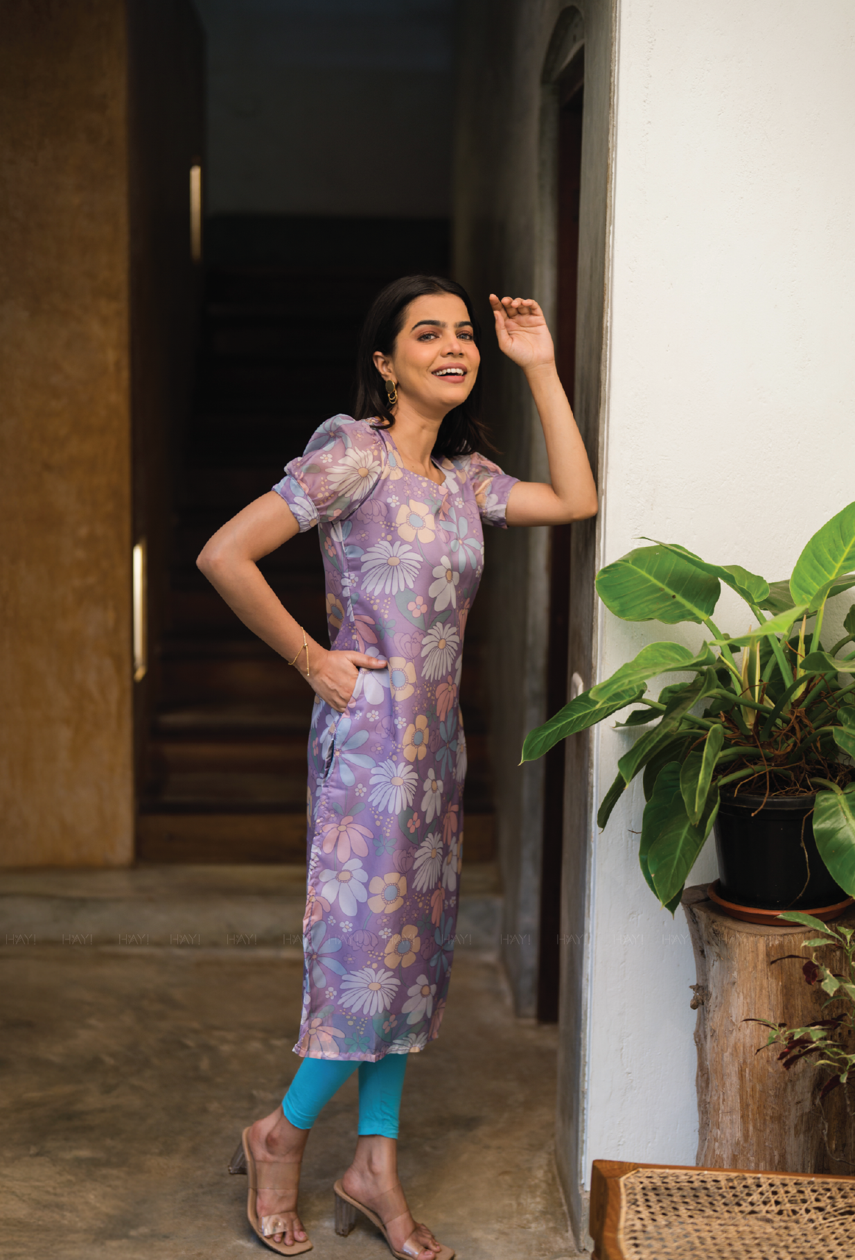 Lilac Floral Vibe Organza Kurta