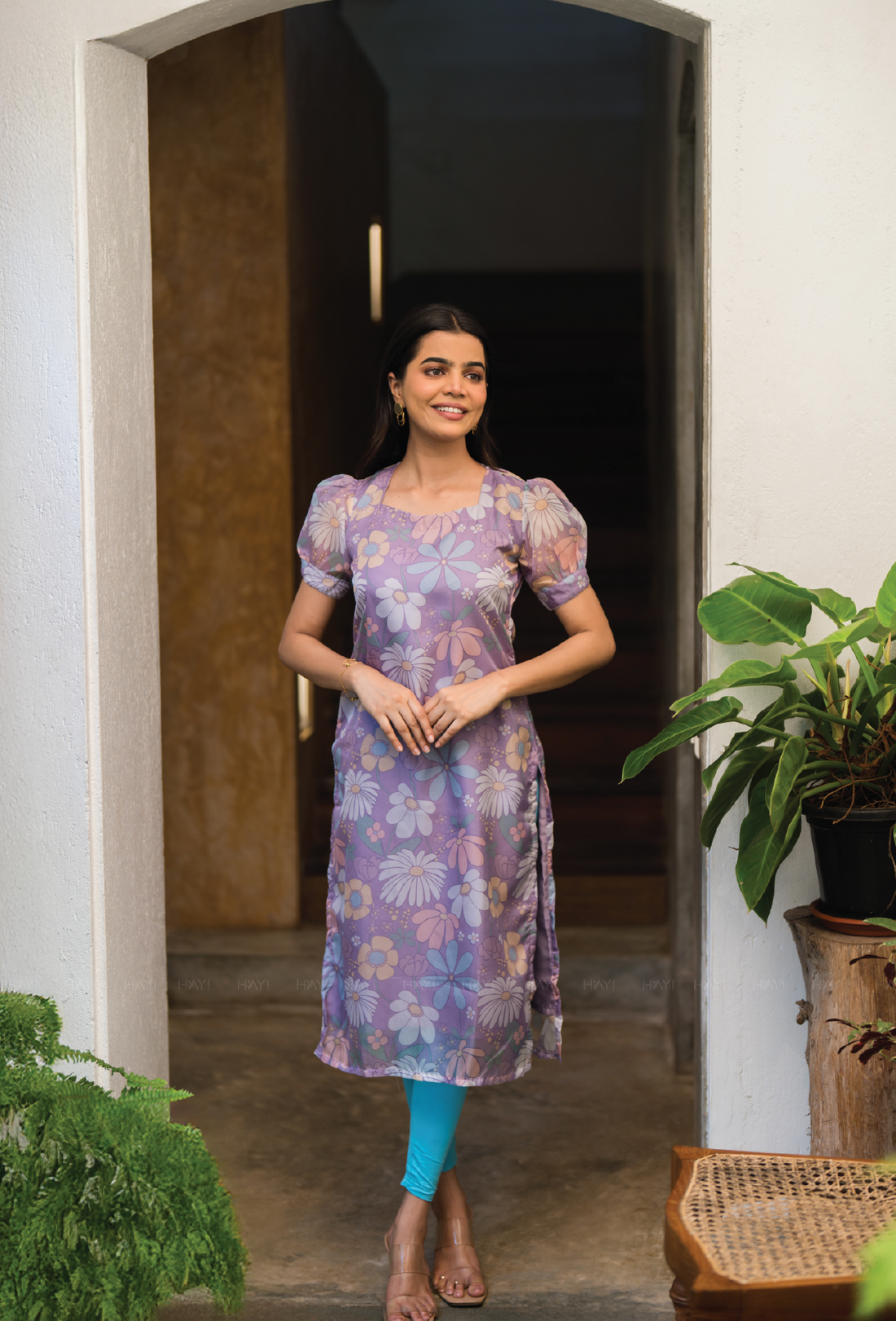 Lilac Floral Vibe Organza Kurta