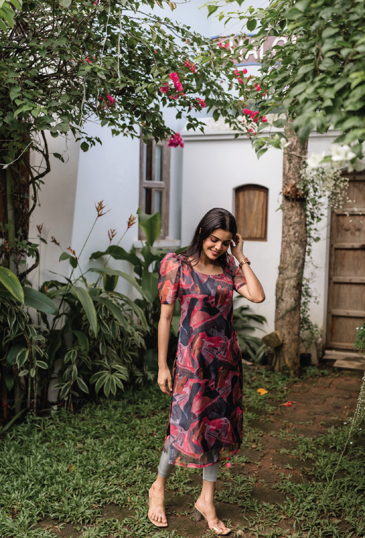 Maroon Its All Abstract Organza Kurta