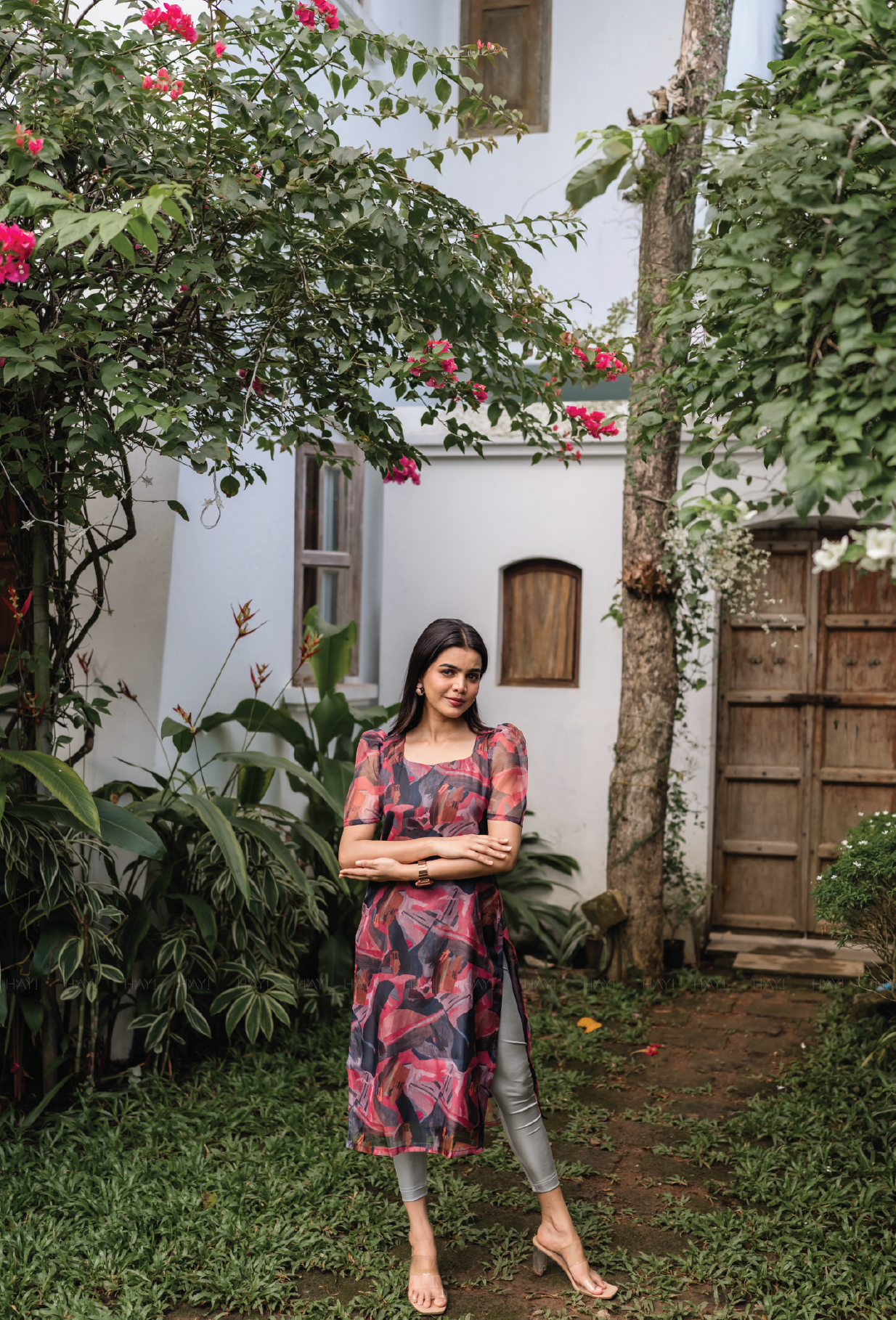 Maroon Its All Abstract Organza Kurta