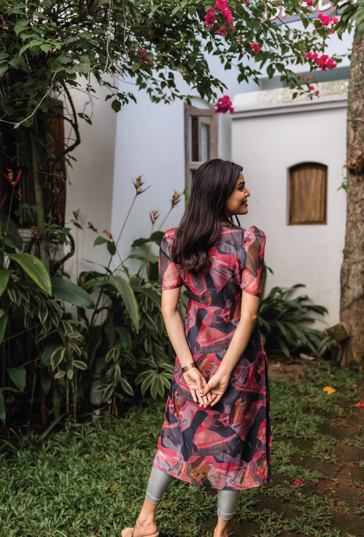 Maroon Its All Abstract Organza Kurta