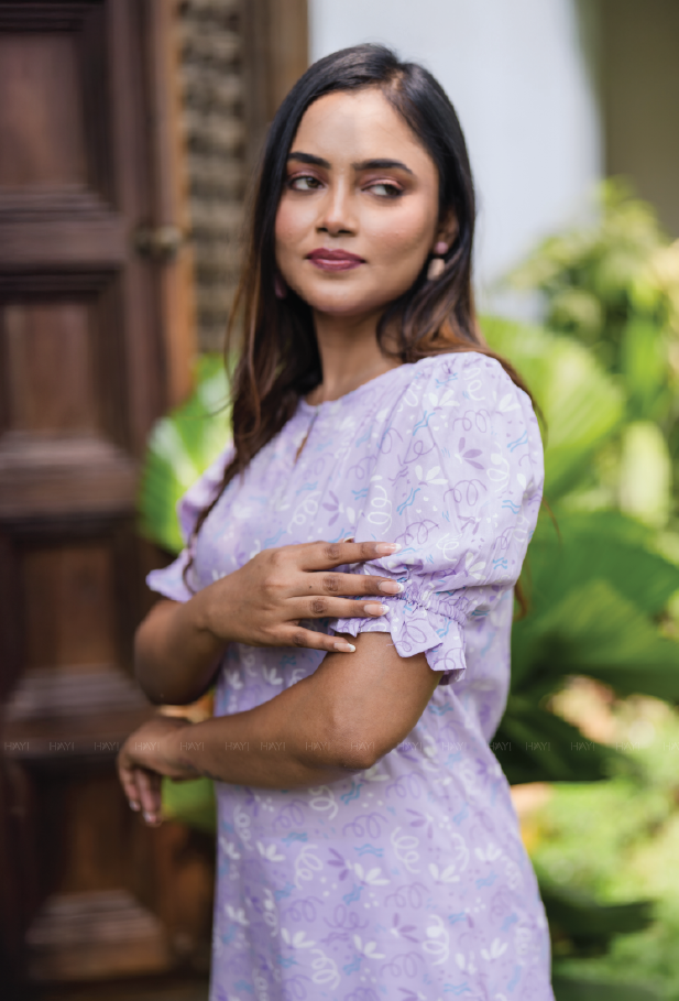 Drifty Lilac Viscose Printed Kurta