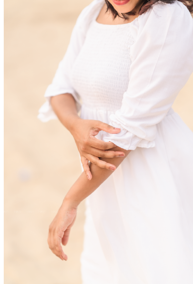 White Snow Drop Smock Viscose Dress