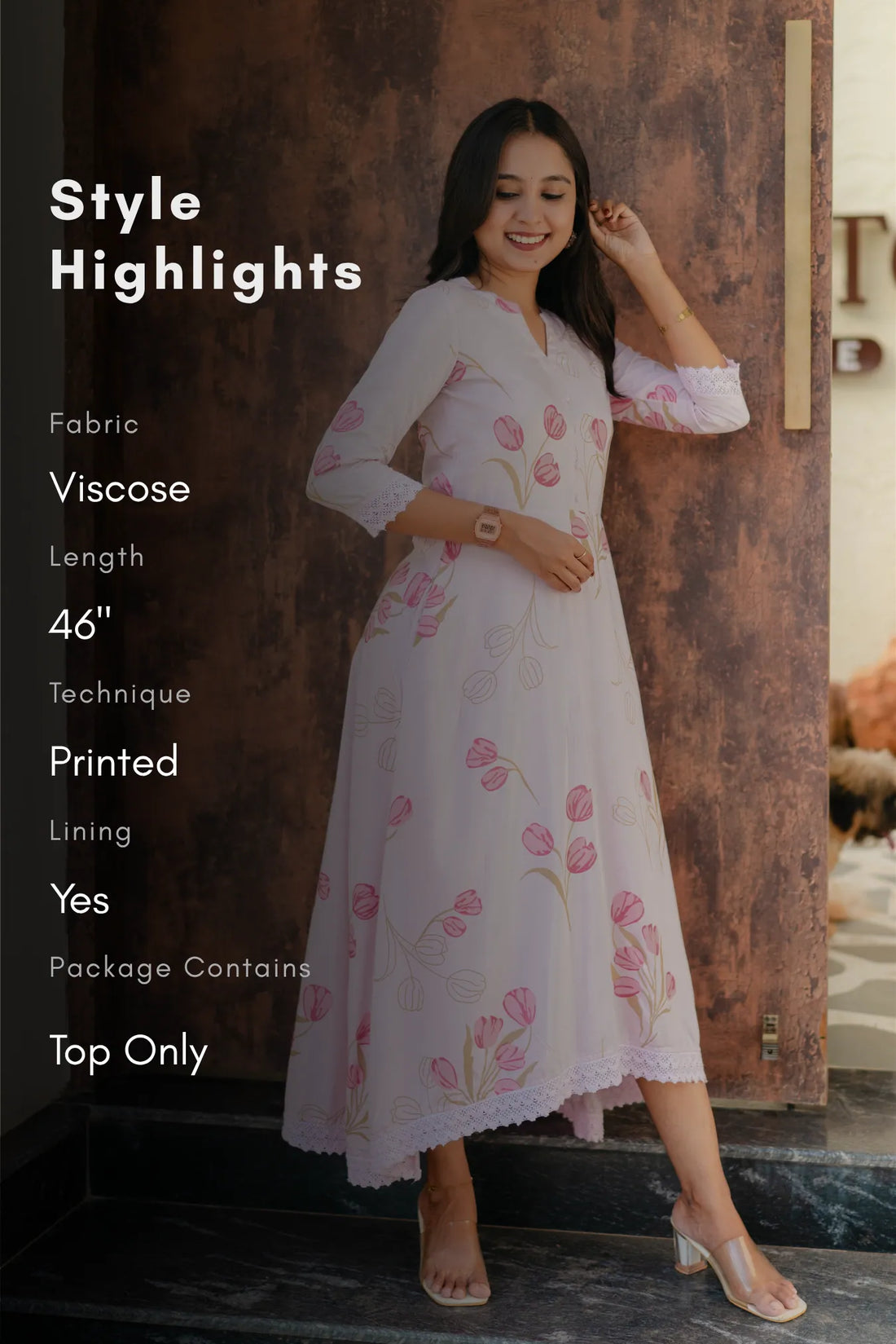 Rosey Tale Printed Pink Umbrella Outfit
