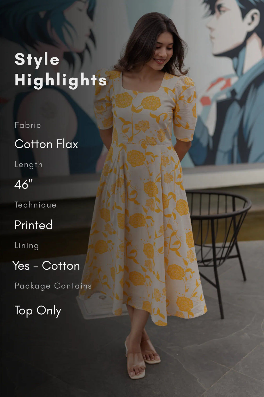 Enchant Melody Off-White floral Printed Umbrella Outfit