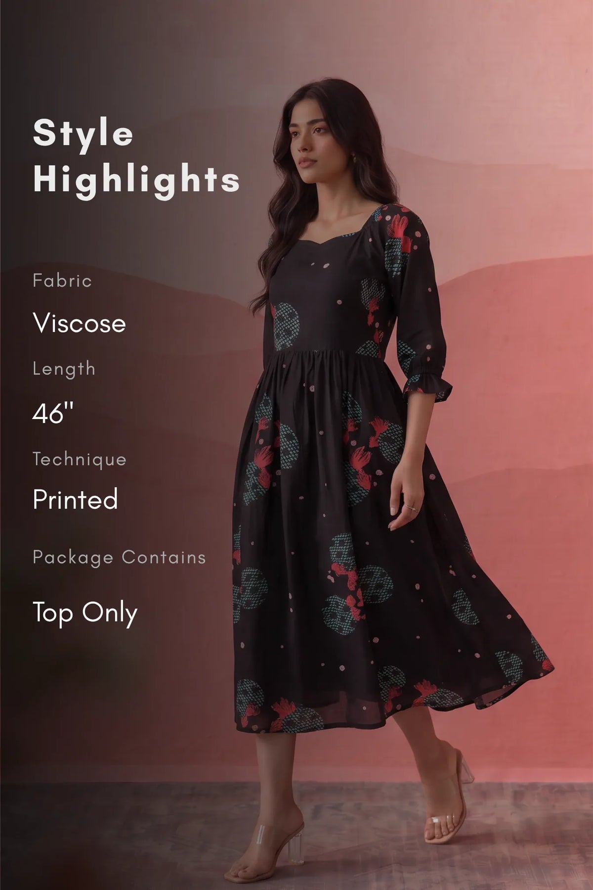 Kyoto Twilight Sweetheart Neck Swing Fit
